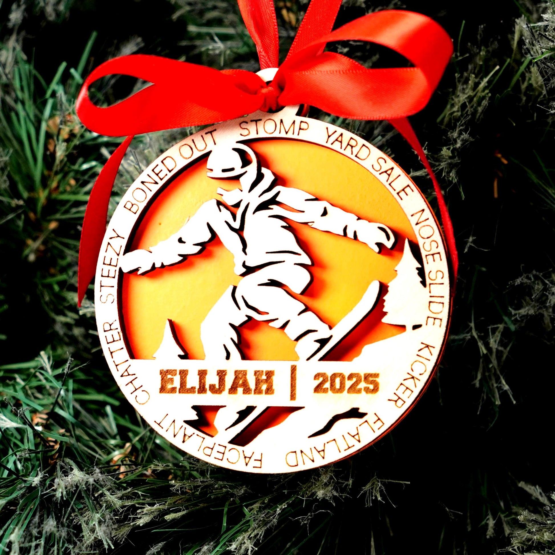 Personalized Snowboarder Christmas Ornament – Custom Snowboarding Gift, Holiday Keepsake for Riders, Athletes, Snowboarding Ornament - Personalized Holiday Ornament