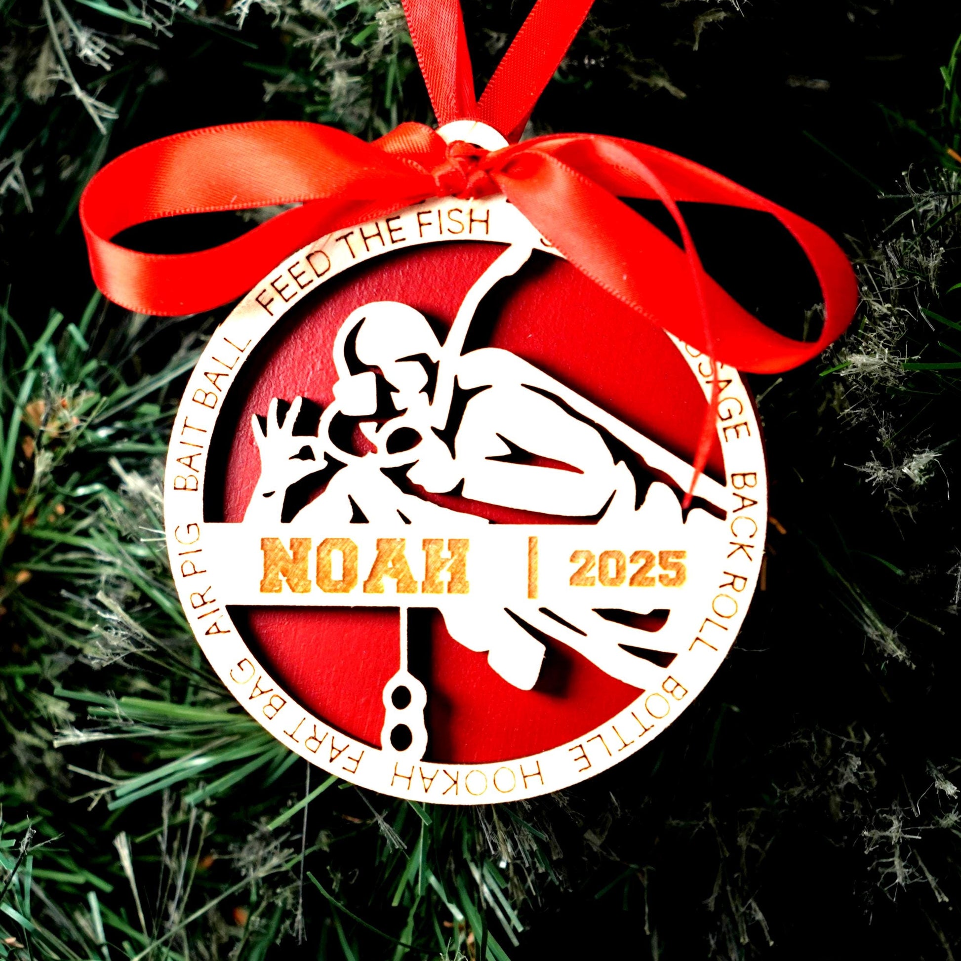 Personalized Scuba Diving Christmas Ornament – Custom Diver Gift, Engraved Wooden Ornament, Holiday Keepsake for Ocean and Dive Lovers - Personalized Holiday Ornament