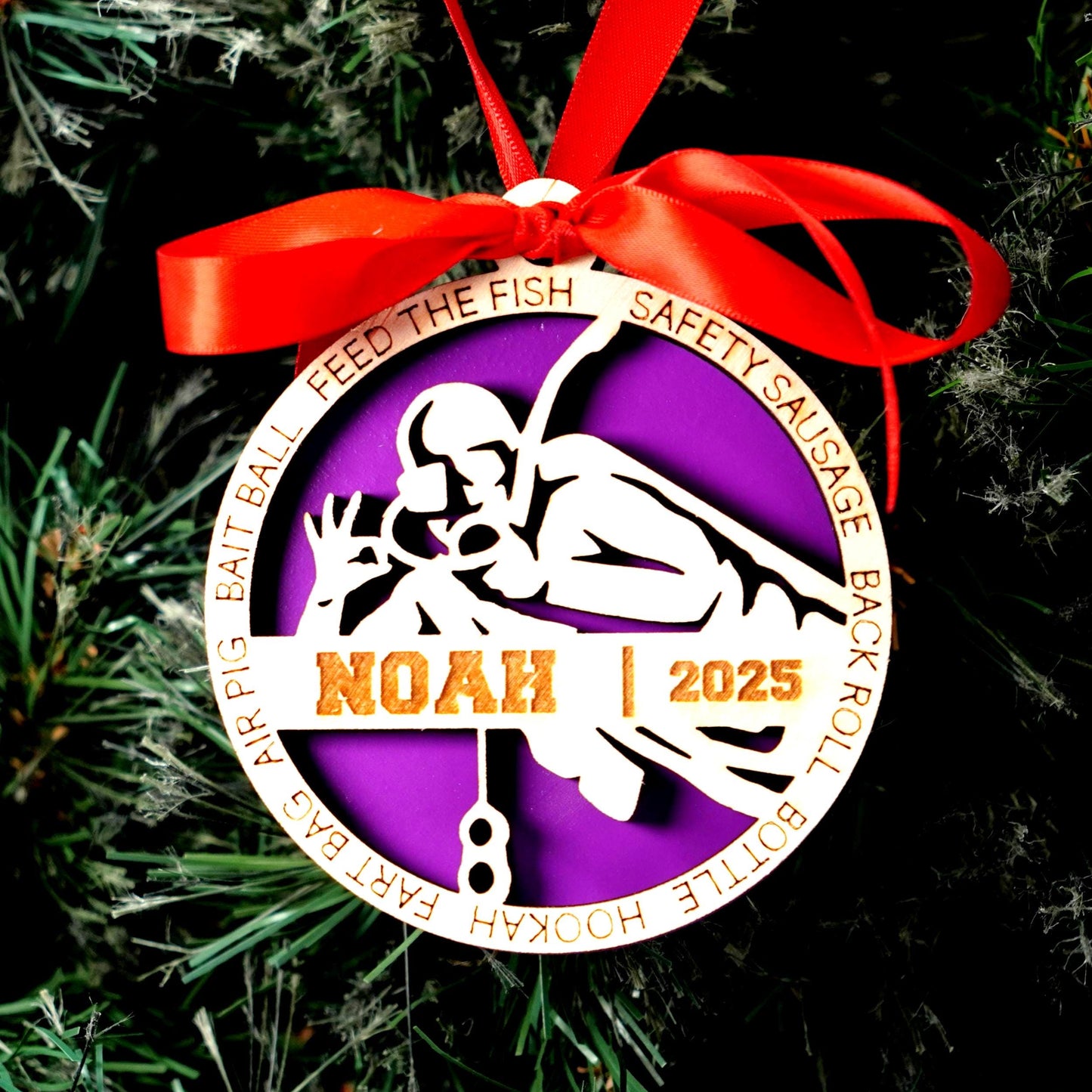 Personalized Scuba Diving Christmas Ornament – Custom Diver Gift, Engraved Wooden Ornament, Holiday Keepsake for Ocean and Dive Lovers - Personalized Holiday Ornament