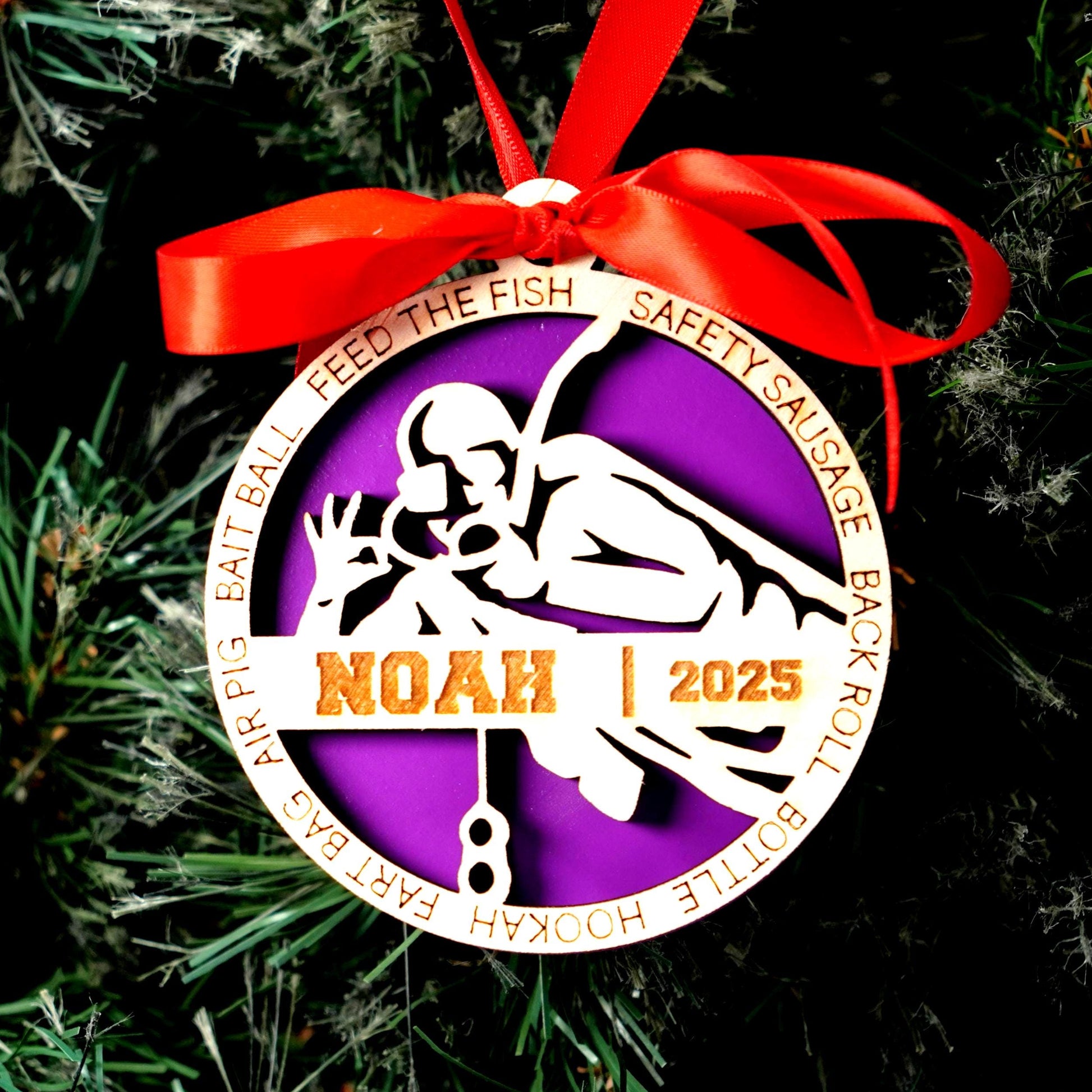 Personalized Scuba Diving Christmas Ornament – Custom Diver Gift, Engraved Wooden Ornament, Holiday Keepsake for Ocean and Dive Lovers - Personalized Holiday Ornament