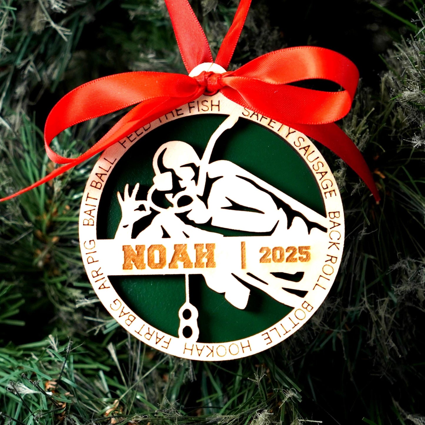 Personalized Scuba Diving Christmas Ornament – Custom Diver Gift, Engraved Wooden Ornament, Holiday Keepsake for Ocean and Dive Lovers - Personalized Holiday Ornament