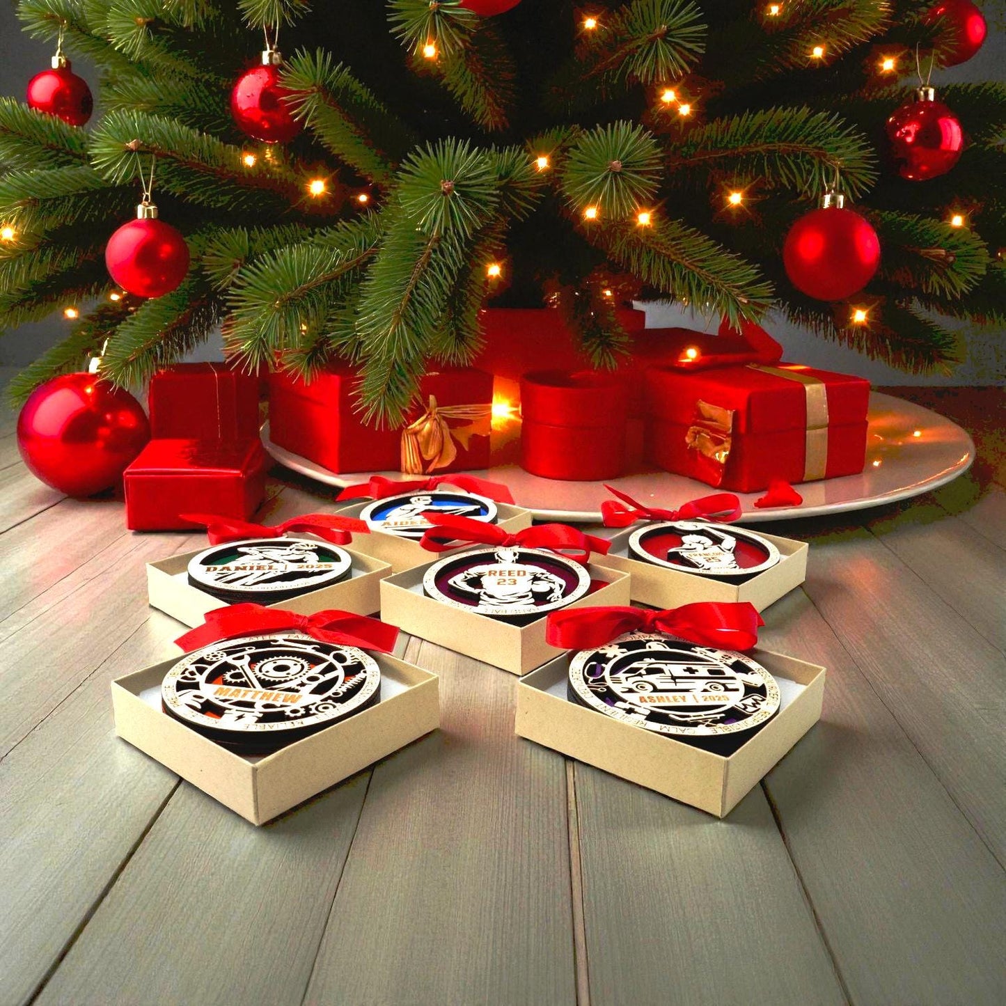 Personalized Scuba Diving Christmas Ornament – Custom Diver Gift, Engraved Wooden Ornament, Holiday Keepsake for Ocean and Dive Lovers - Personalized Holiday Ornament