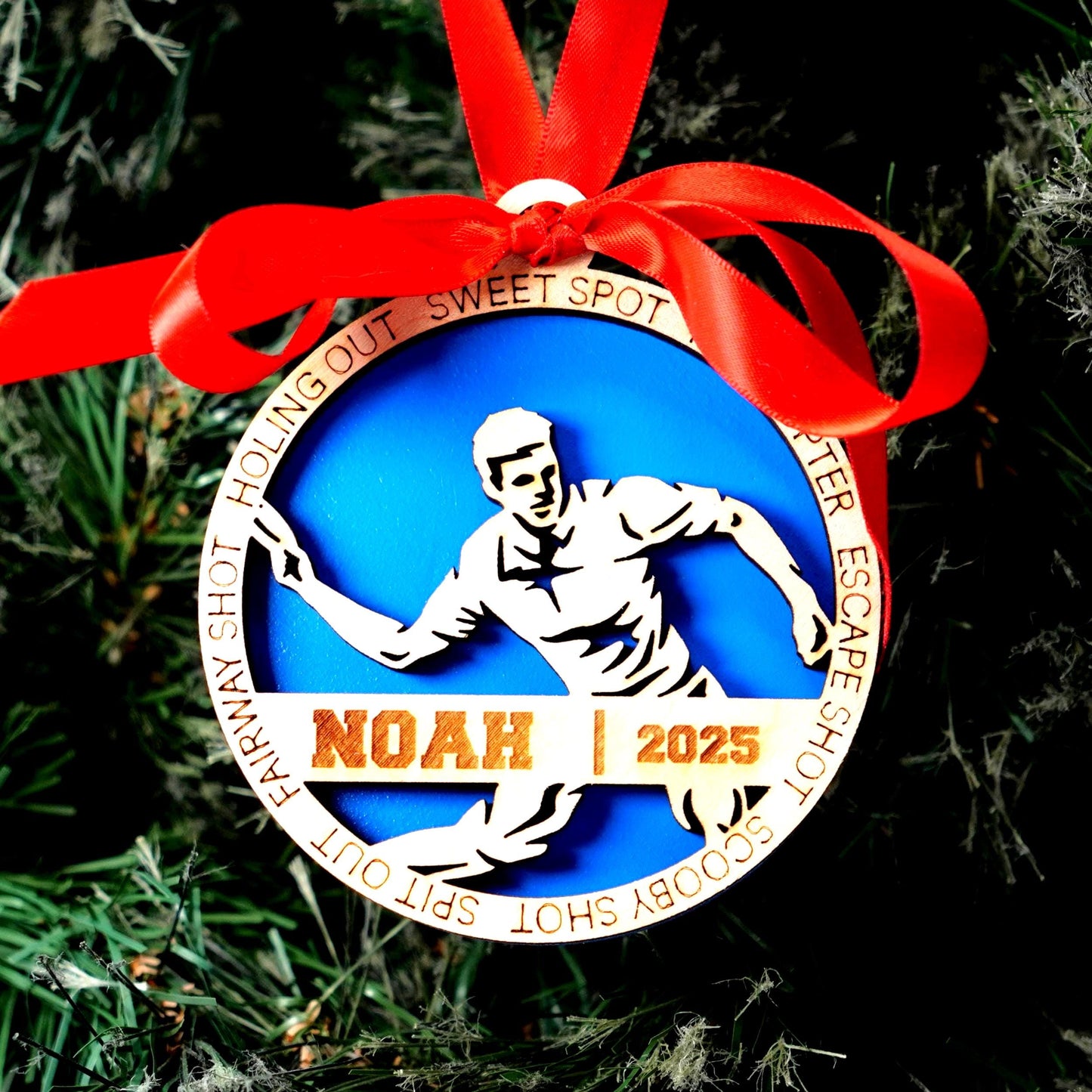 Personalized Disc Golf Christmas Ornament – Custom Player Gift, Engraved Wooden Ornament 2025, Holiday Keepsake for Disc Golfers - Personalized Holiday Ornament