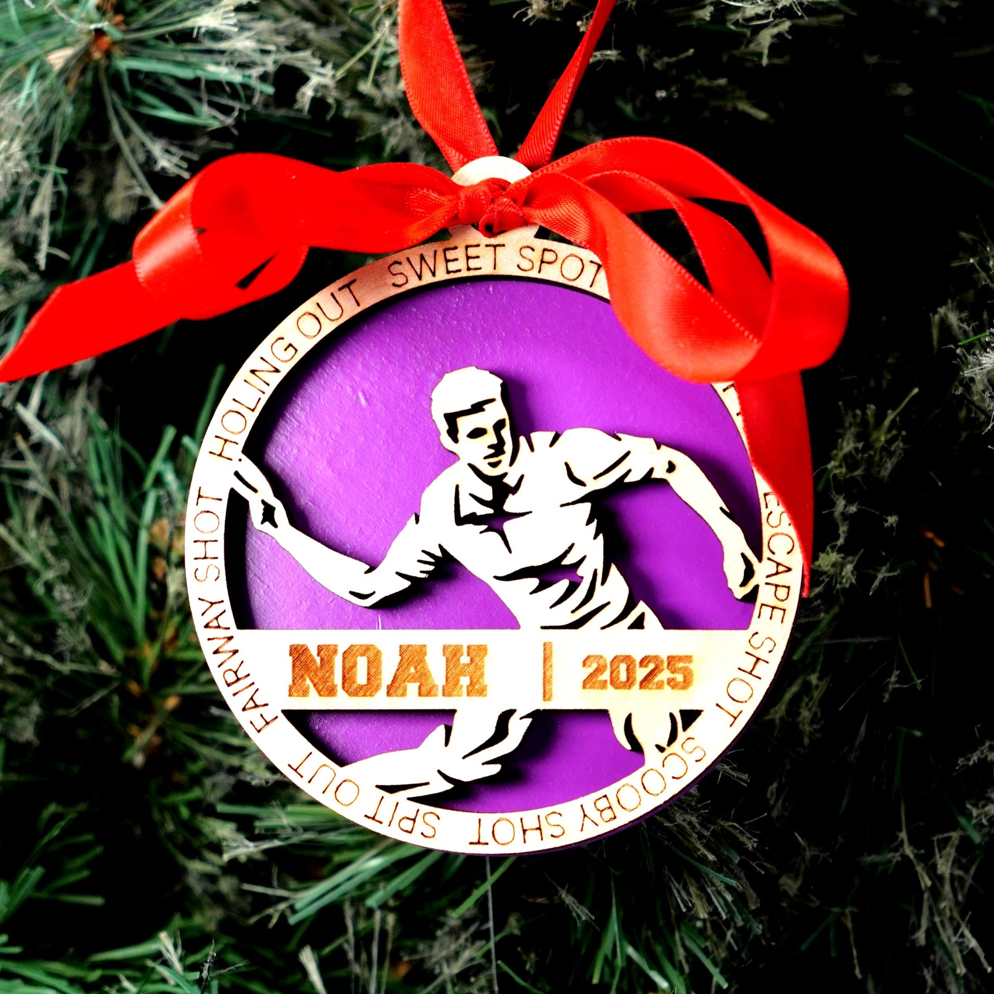 Personalized Disc Golf Christmas Ornament – Custom Player Gift, Engraved Wooden Ornament 2025, Holiday Keepsake for Disc Golfers - Personalized Holiday Ornament