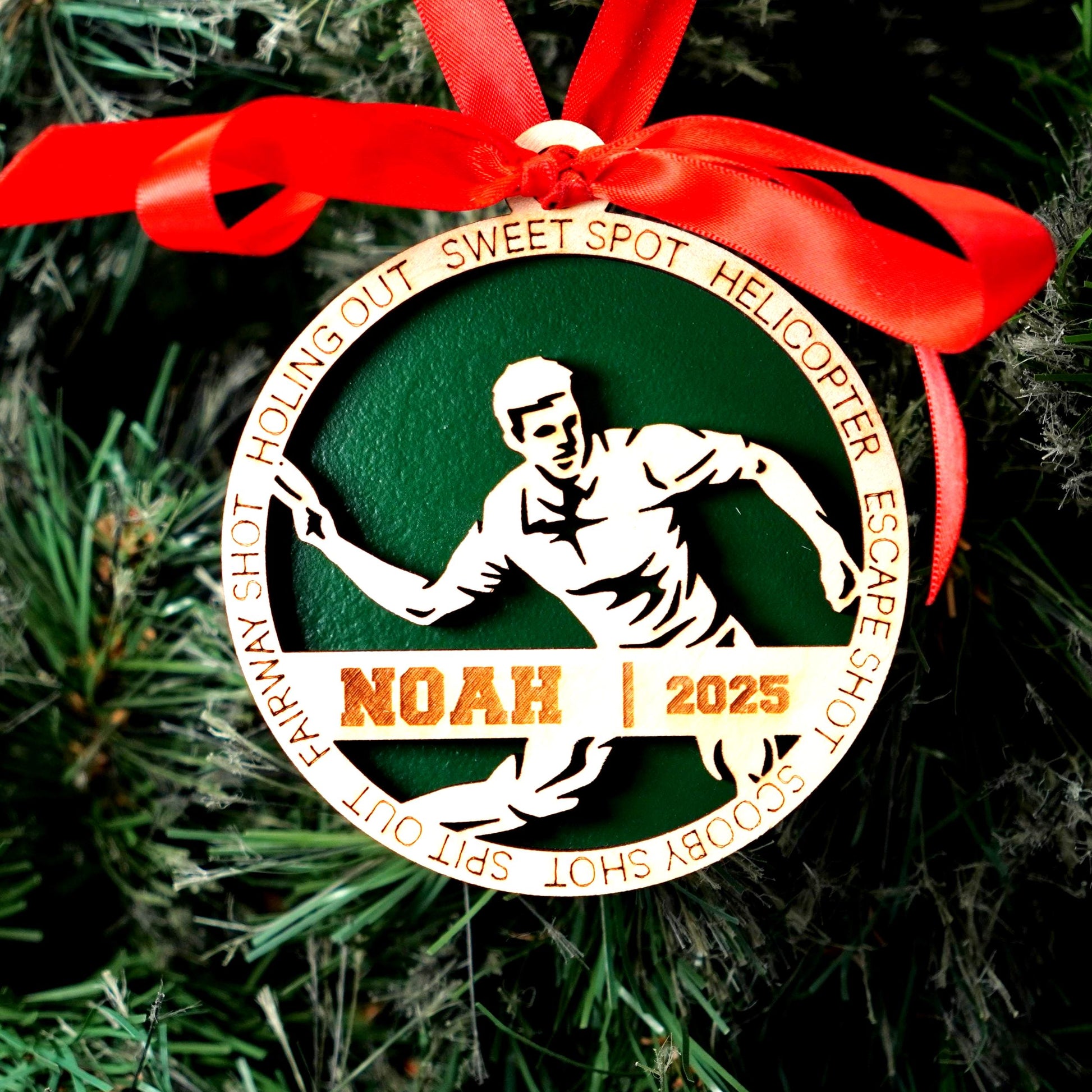 Personalized Disc Golf Christmas Ornament – Custom Player Gift, Engraved Wooden Ornament 2025, Holiday Keepsake for Disc Golfers - Personalized Holiday Ornament