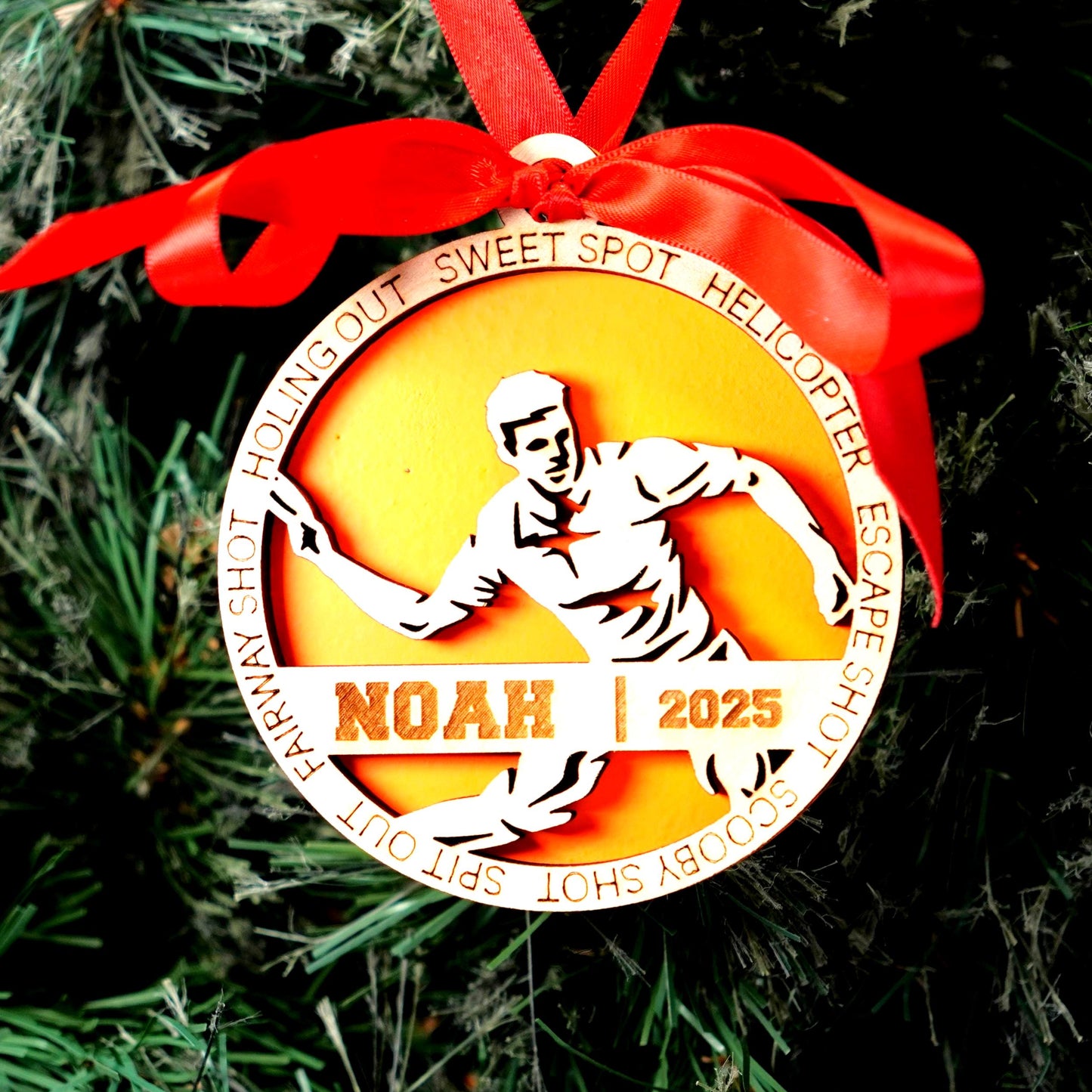 Personalized Disc Golf Christmas Ornament – Custom Player Gift, Engraved Wooden Ornament 2025, Holiday Keepsake for Disc Golfers - Personalized Holiday Ornament