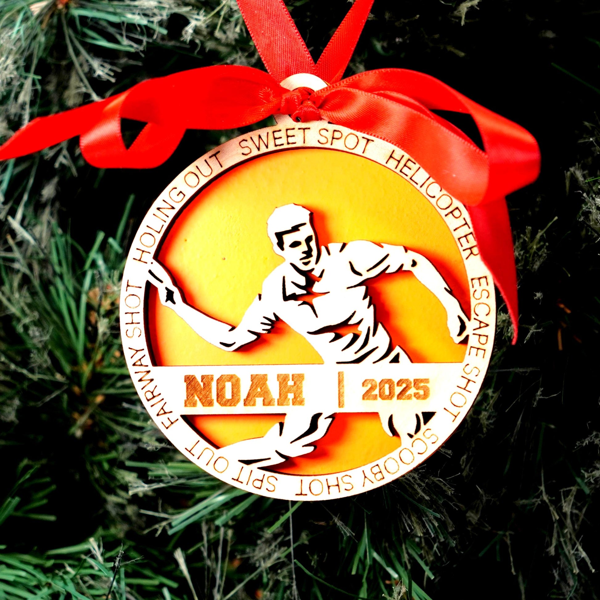 Personalized Disc Golf Christmas Ornament – Custom Player Gift, Engraved Wooden Ornament 2025, Holiday Keepsake for Disc Golfers - Personalized Holiday Ornament