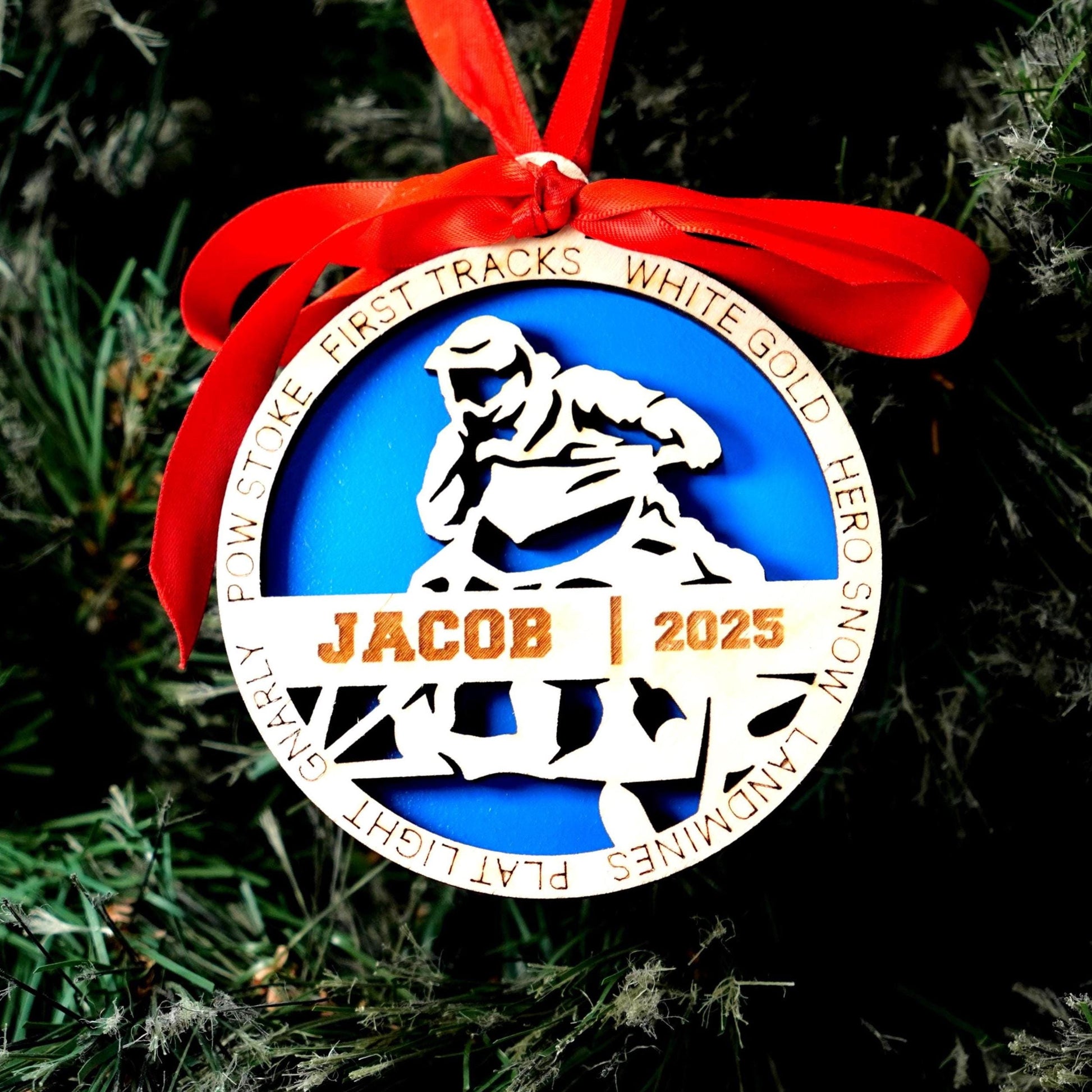 Personalized Snowmobile Christmas Ornament – Custom Rider Gift, Engraved Wooden Ornament 2025, Holiday Keepsake for Snowmobilers - Personalized Holiday Ornament
