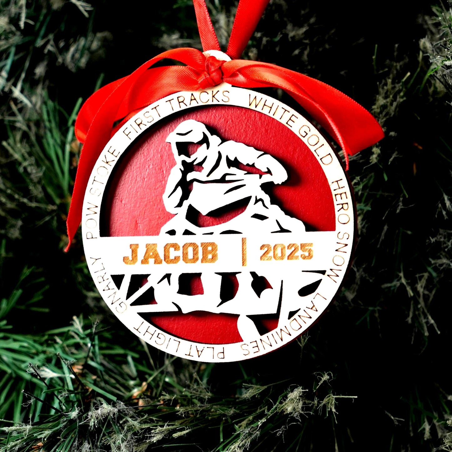 Personalized Snowmobile Christmas Ornament – Custom Rider Gift, Engraved Wooden Ornament 2025, Holiday Keepsake for Snowmobilers - Personalized Holiday Ornament