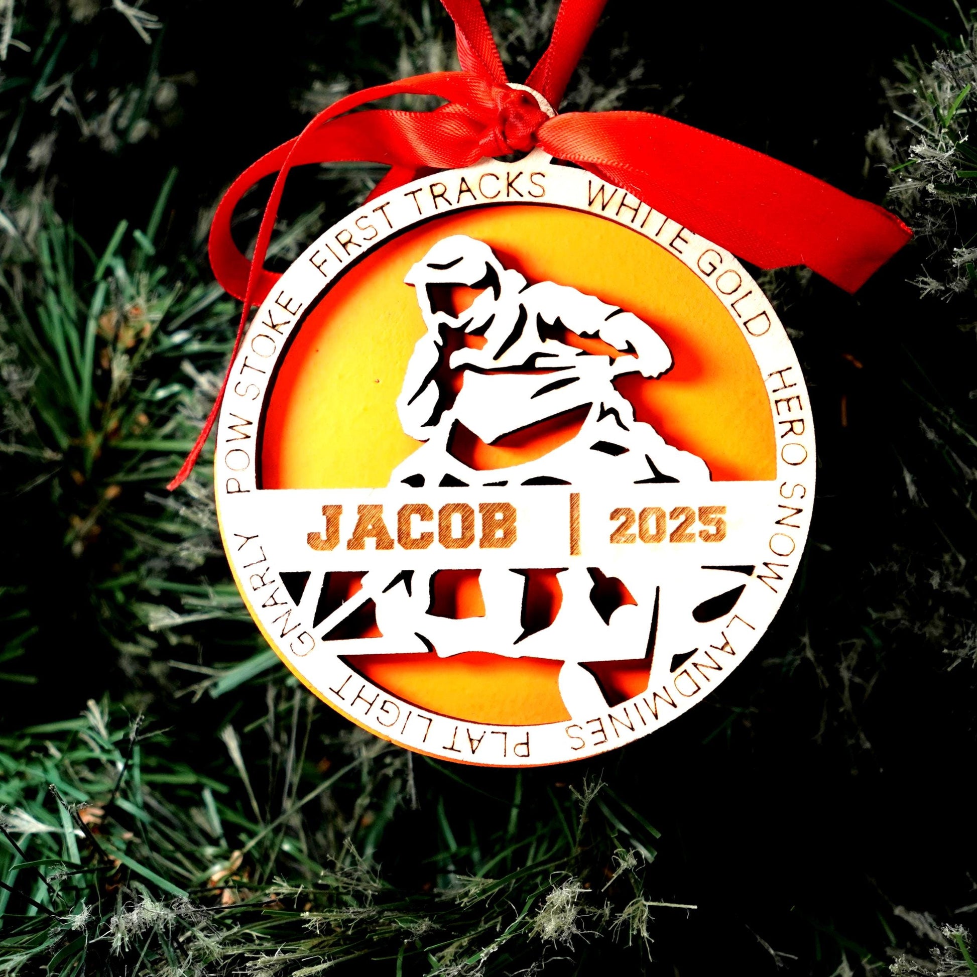 Personalized Snowmobile Christmas Ornament – Custom Rider Gift, Engraved Wooden Ornament 2025, Holiday Keepsake for Snowmobilers - Personalized Holiday Ornament