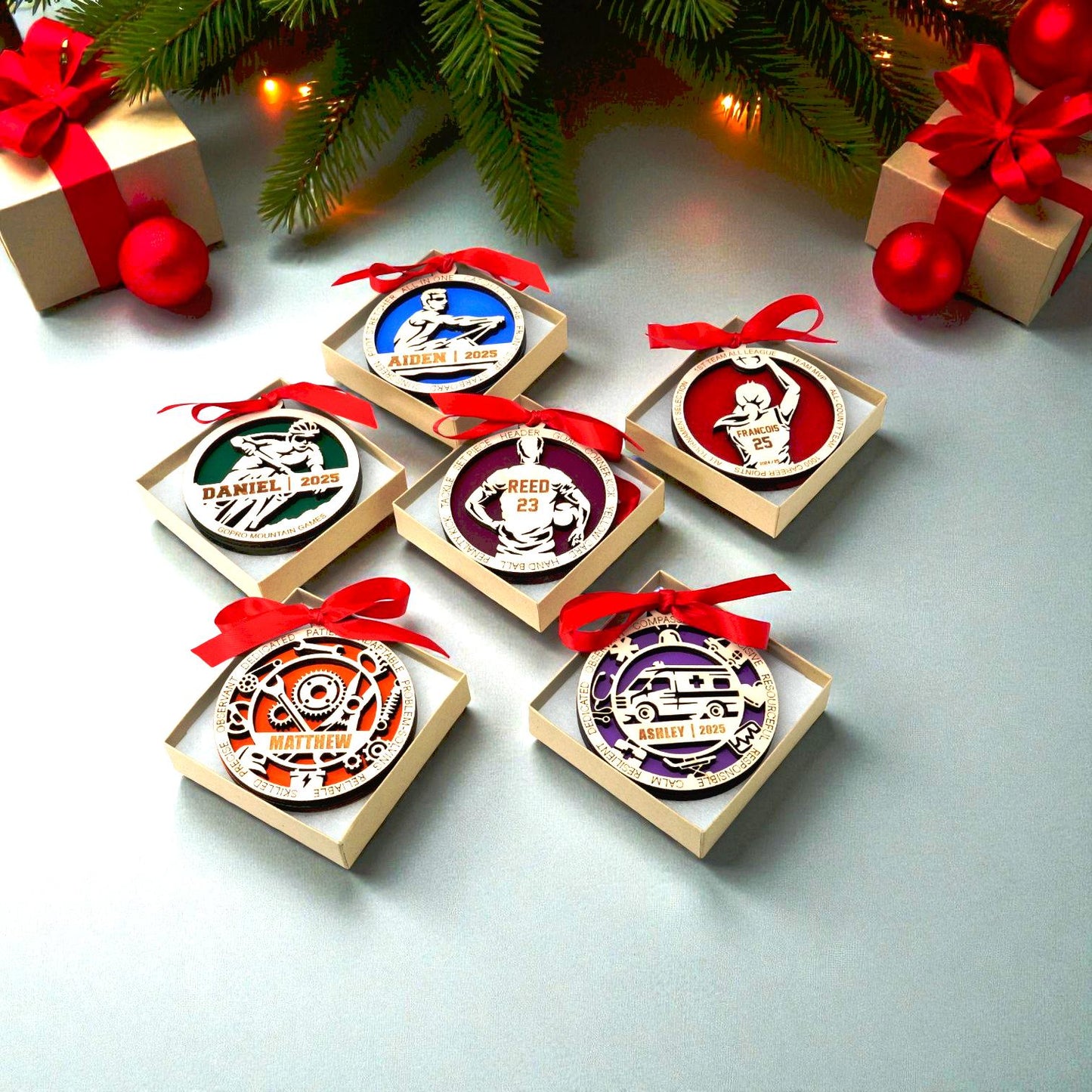 Personalized Mountain Bike Christmas Ornament – Custom Cyclist Gift, Mountain Biking Wooden Ornament, Holiday Keepsake for Bikers - Personalized Holiday Ornament