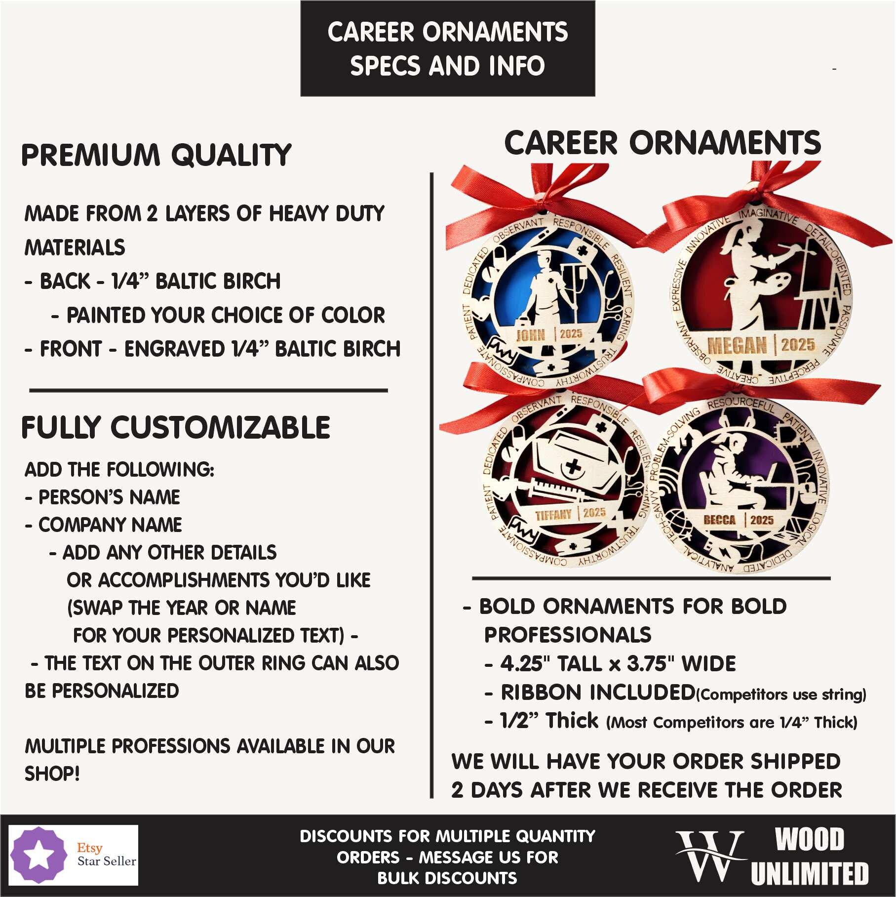 Personalized Barber Christmas Ornament – Gift for Barber, Stylist, Hair Artist - Personalized Holiday Ornament