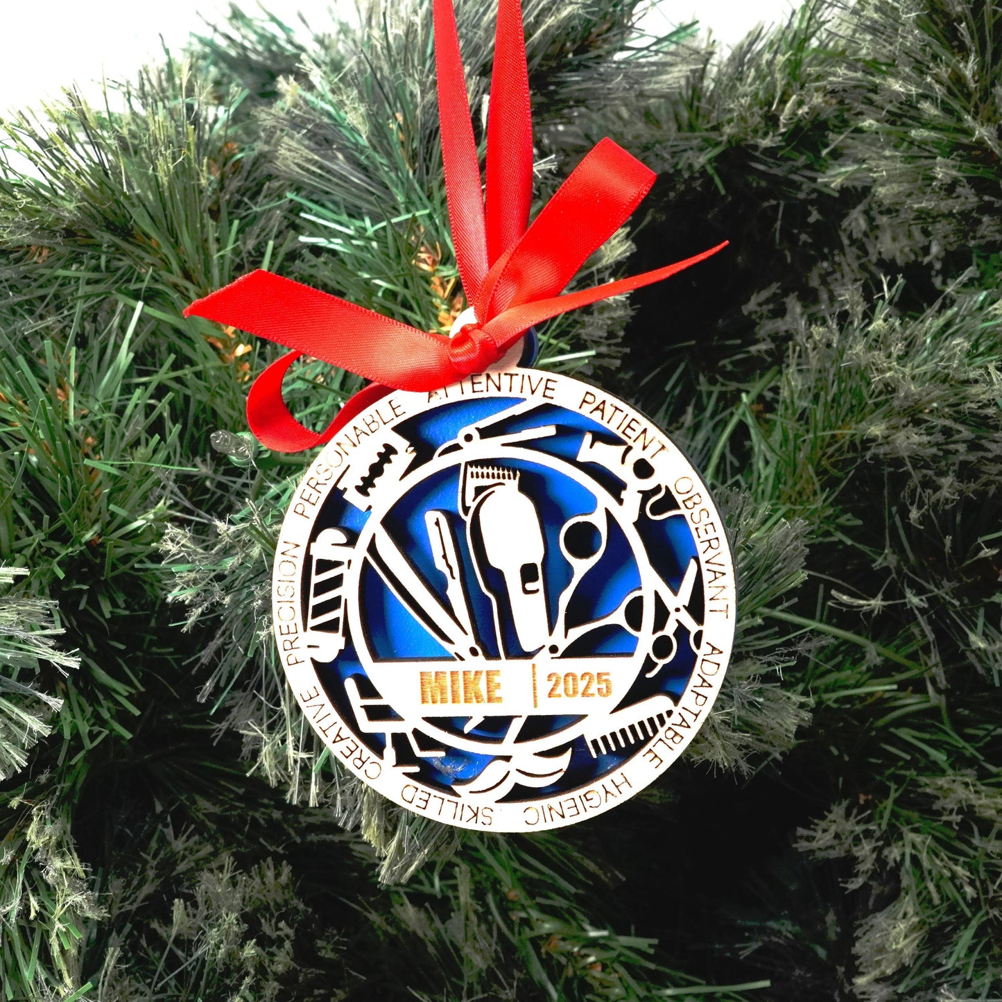 Personalized Barber Christmas Ornament – Gift for Barber, Stylist, Hair Artist - Personalized Holiday Ornament