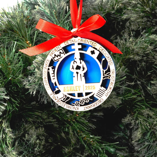 Personalized Doctor Christmas Ornament – Gift for Female Doctor or Physician, Surgeon - Personalized Holiday Ornament