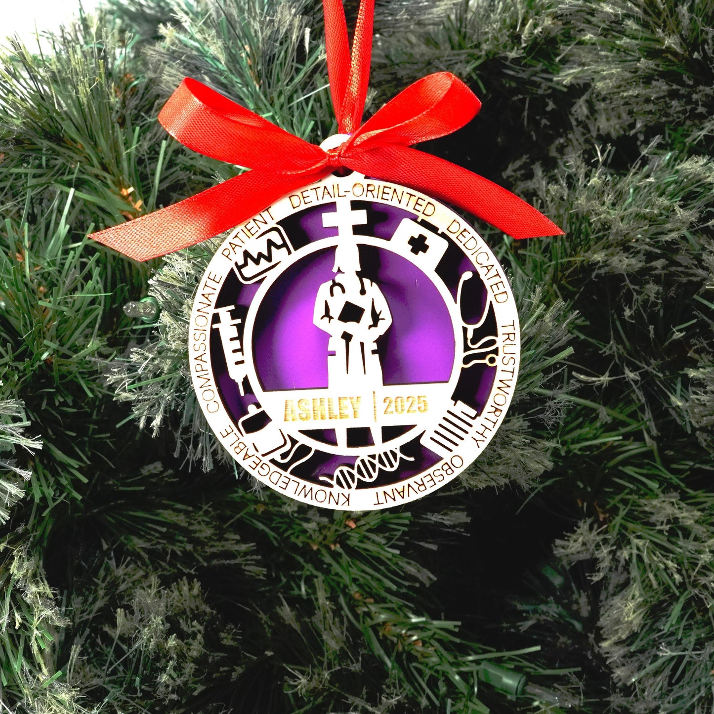 Personalized Doctor Christmas Ornament – Gift for Female Doctor or Physician, Surgeon - Personalized Holiday Ornament