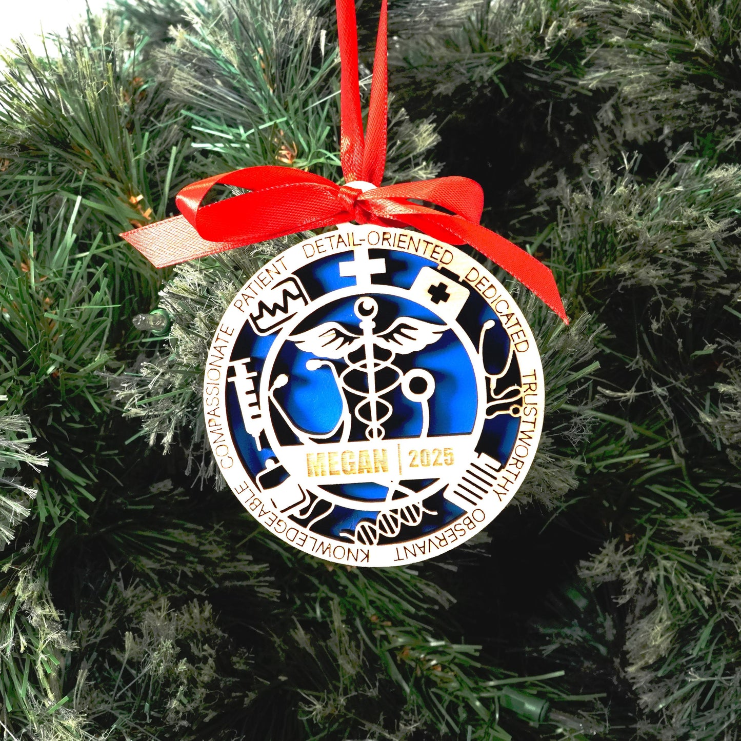 Personalized Doctor Christmas Ornament – Gift for Doctor, Physician, Surgeon - Personalized Holiday Ornament