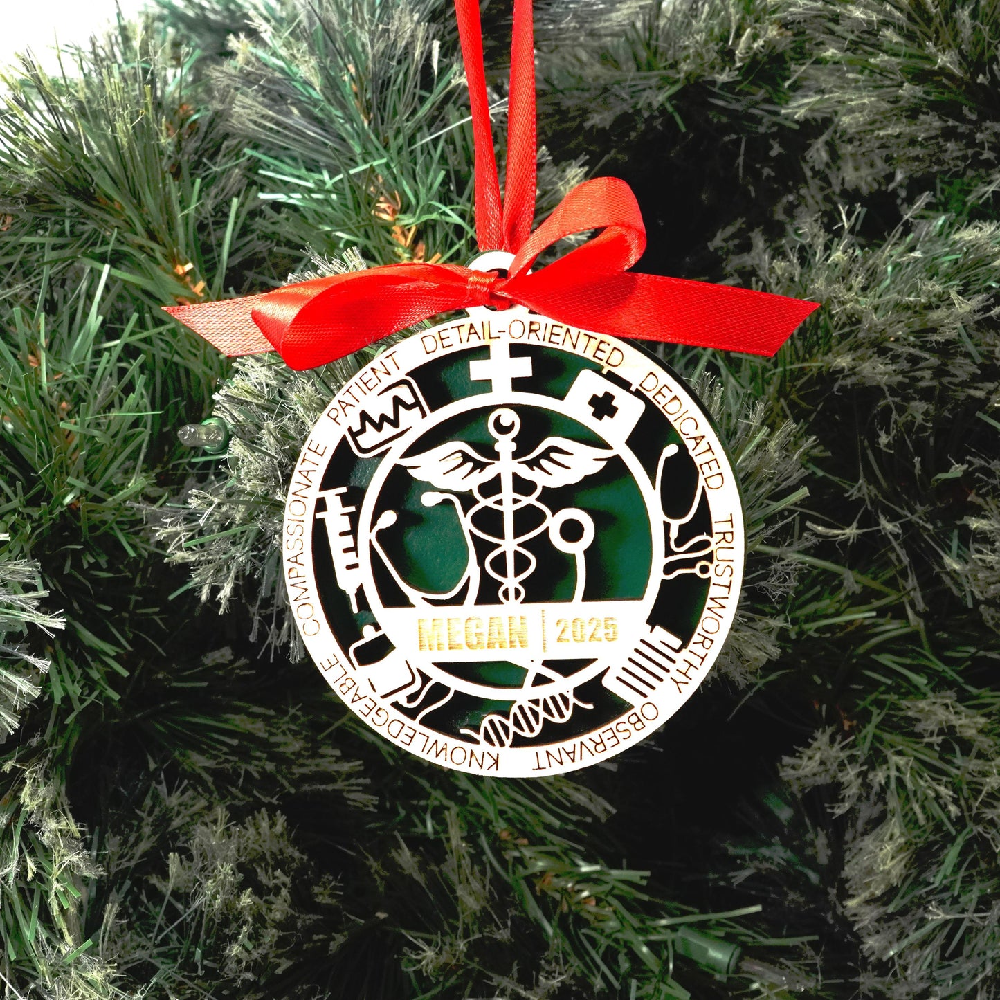 Personalized Doctor Christmas Ornament – Gift for Doctor, Physician, Surgeon - Personalized Holiday Ornament