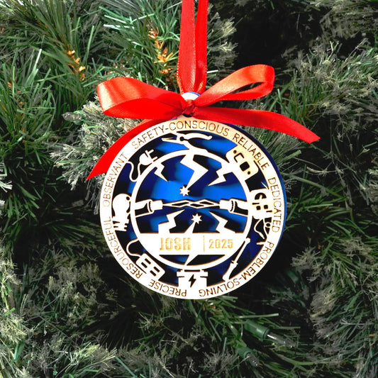 Personalized Electrician Christmas Ornament – Gift for Electrician, Electrical Tech, Power Worker, Christmas Gift - Personalized Holiday Ornament