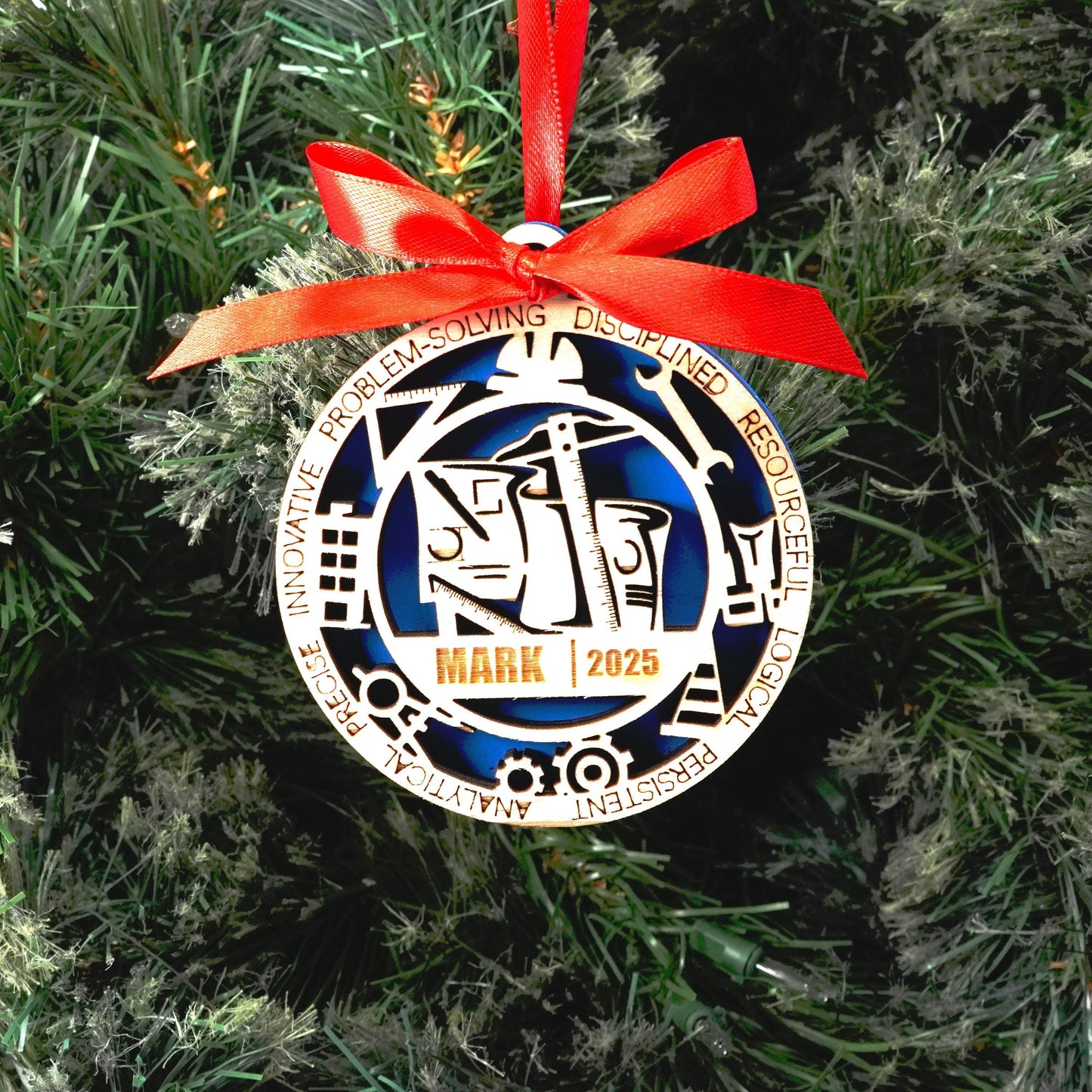 Personalized Engineer Christmas Ornament – Gift for Engineer, Architect, Designer - Personalized Holiday Ornament