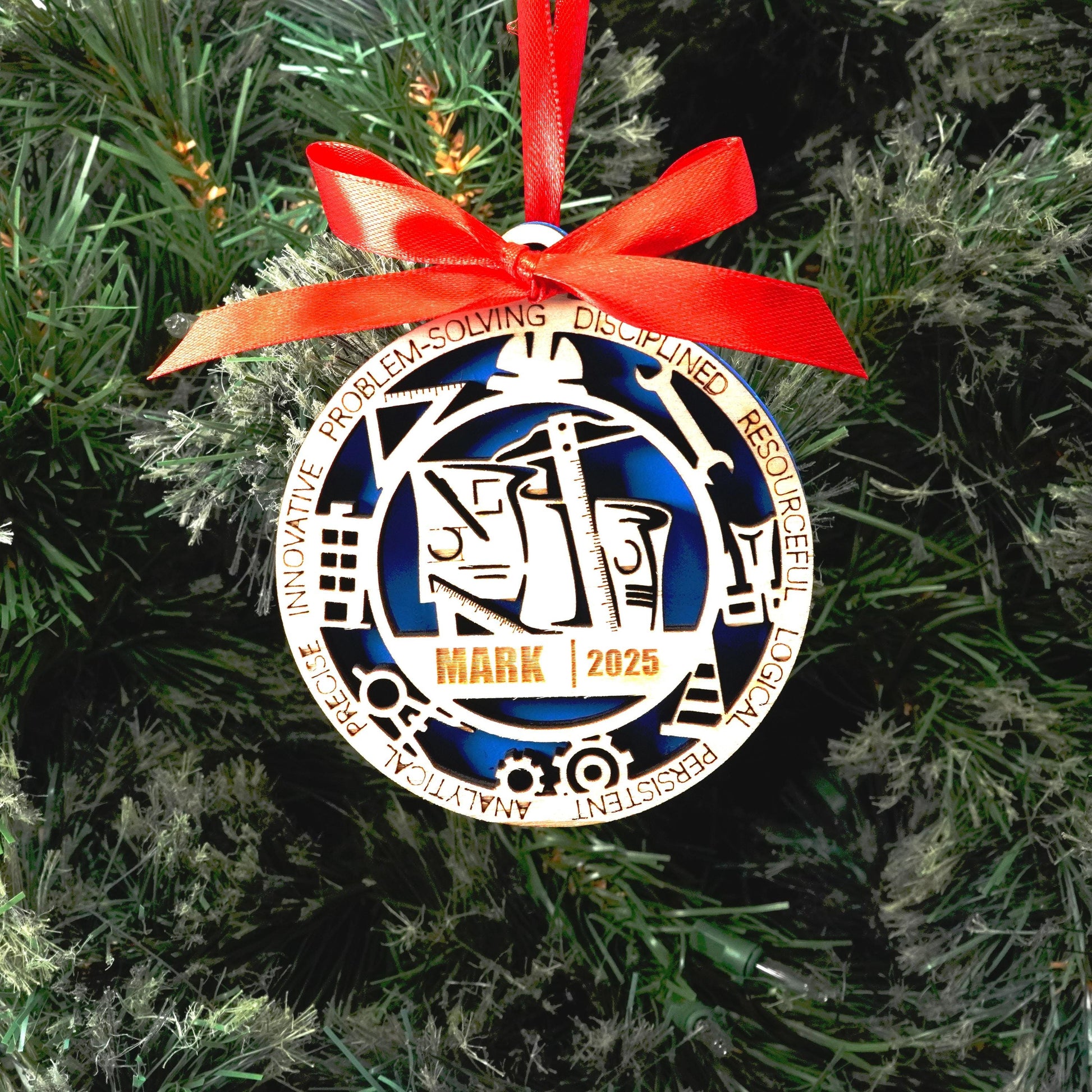 Personalized Engineer Christmas Ornament – Gift for Engineer, Architect, Designer - Personalized Holiday Ornament