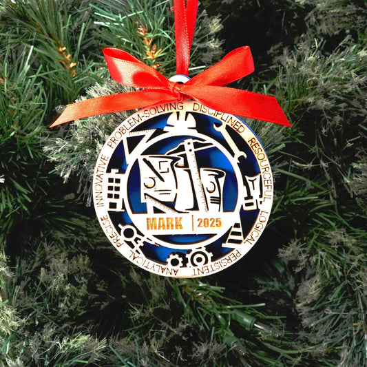 Personalized Engineer Christmas Ornament – Gift for Engineer, Architect, Designer - Personalized Holiday Ornament