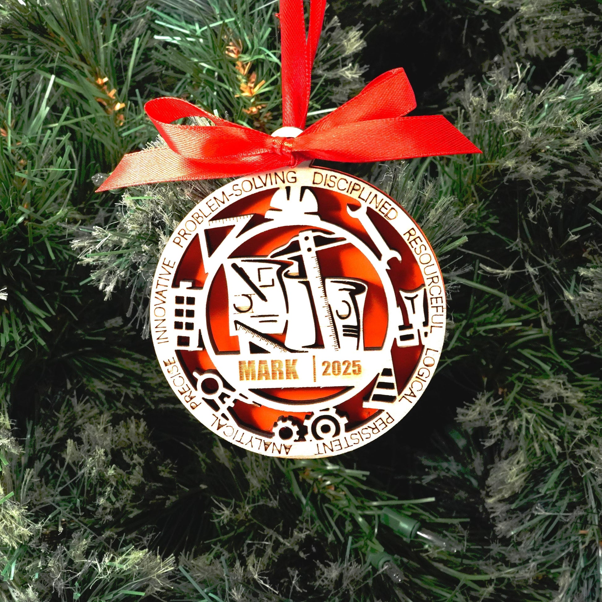 Personalized Engineer Christmas Ornament – Gift for Engineer, Architect, Designer - Personalized Holiday Ornament