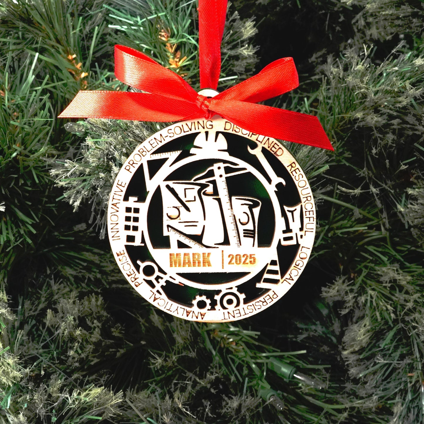 Personalized Engineer Christmas Ornament – Gift for Engineer, Architect, Designer - Personalized Holiday Ornament