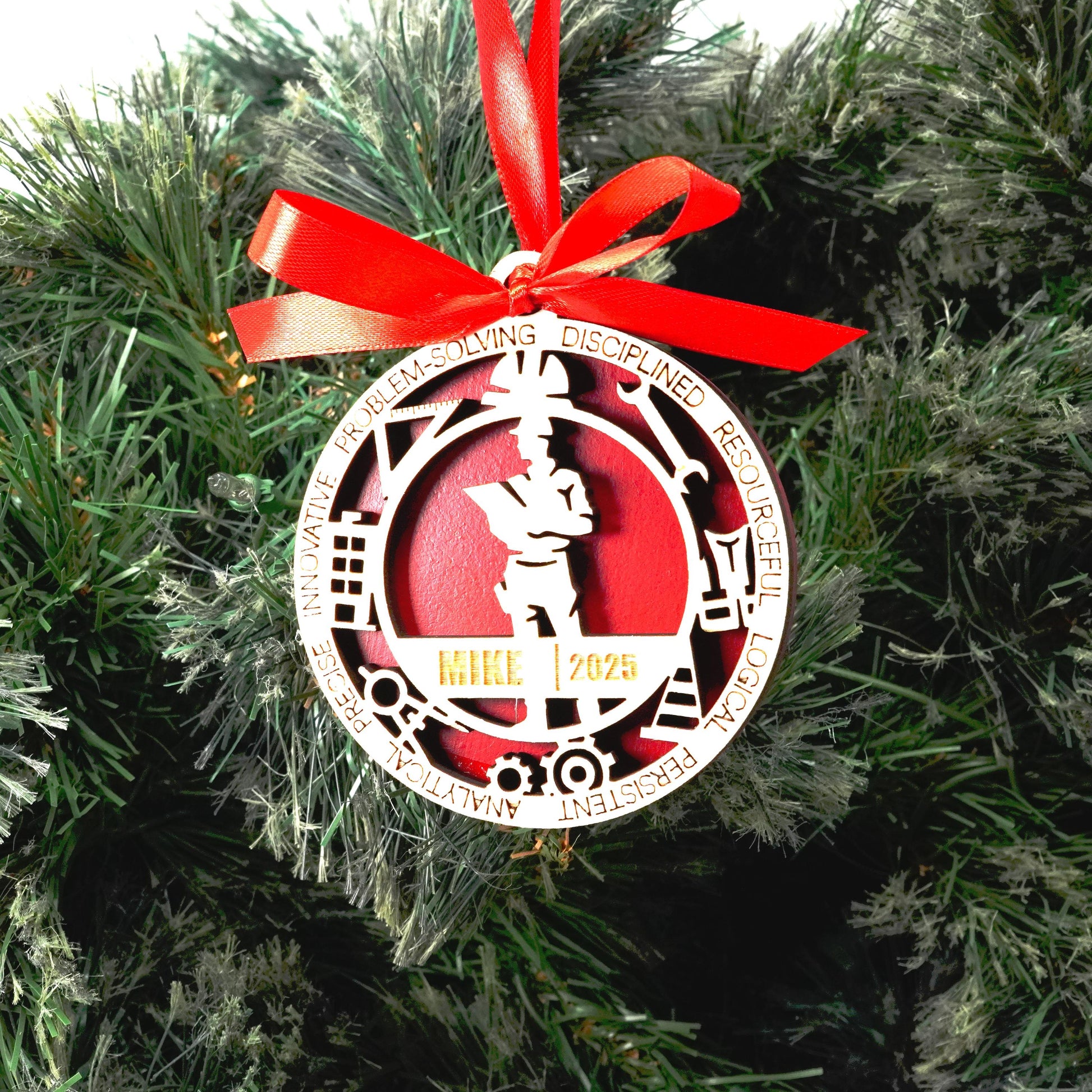 Personalized Engineer Christmas Ornament – Gift for Male Engineer or Architect, Designer - Personalized Holiday Ornament