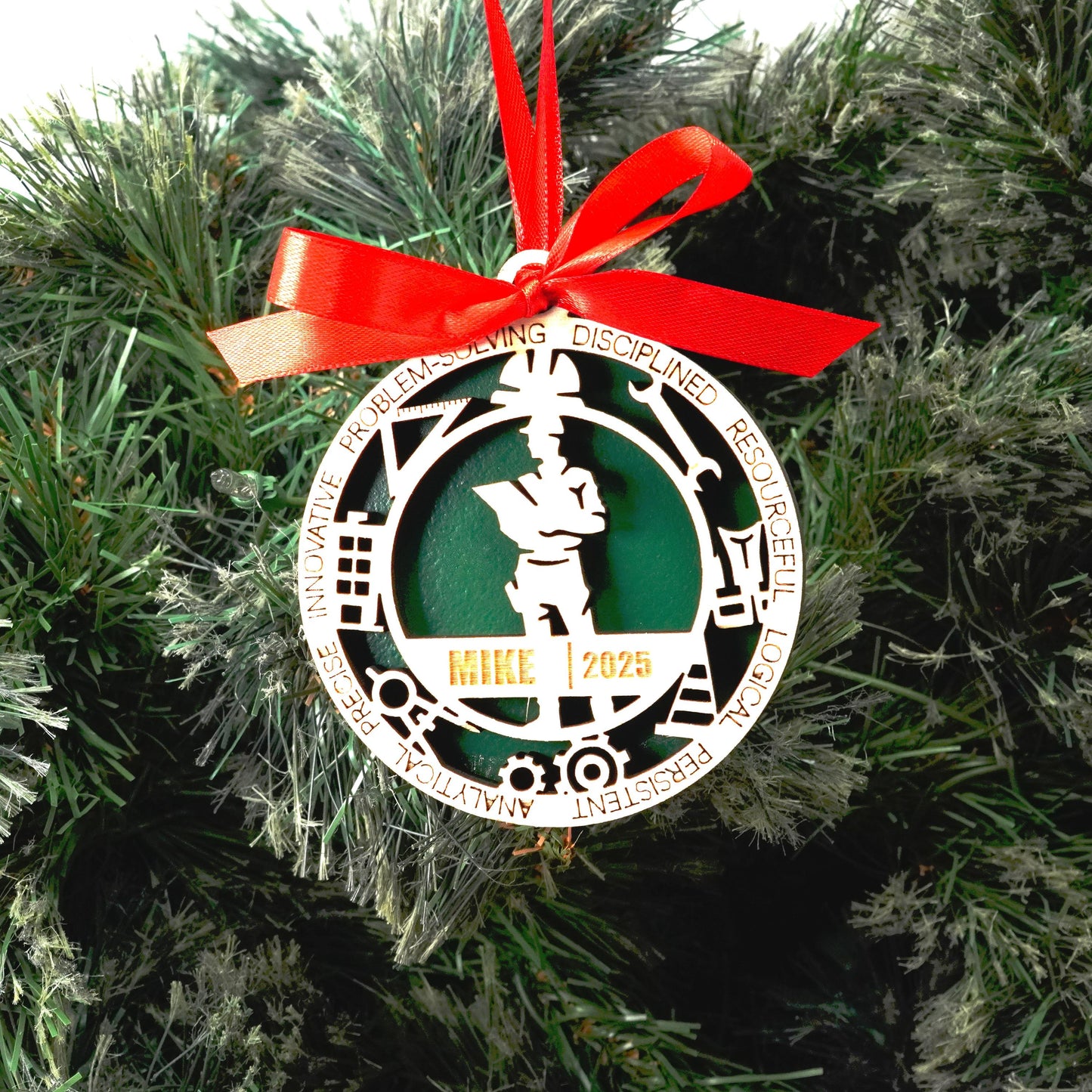 Personalized Engineer Christmas Ornament – Gift for Male Engineer or Architect, Designer - Personalized Holiday Ornament