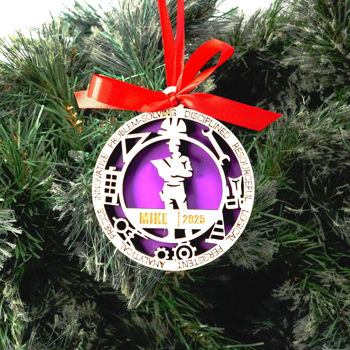 Personalized Engineer Christmas Ornament – Gift for Male Engineer or Architect, Designer - Personalized Holiday Ornament