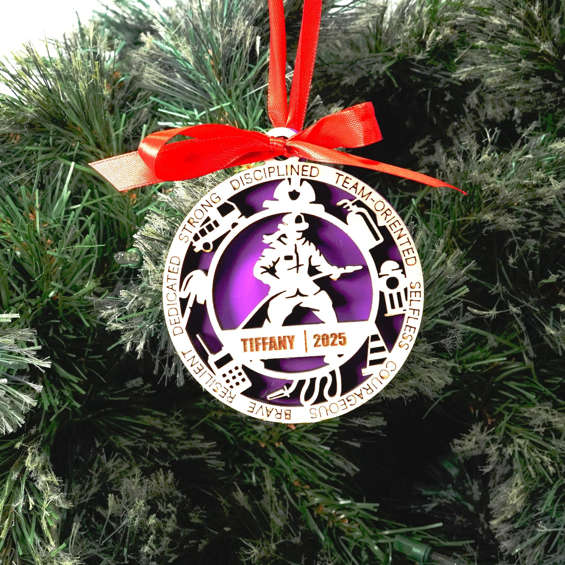Personalized Firefighter Christmas Ornament – Gift for Female Firefighter or Ems, First Responder, Fireman Ornament - Personalized Holiday Ornament