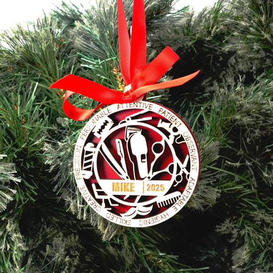 Personalized Hairdresser Christmas Ornament – Gift for Hairdresser, Stylist, Barber - Personalized Holiday Ornament