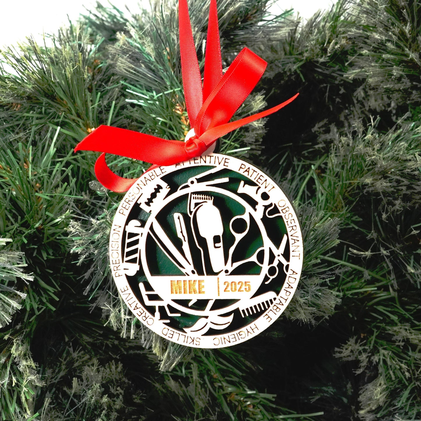 Personalized Hairdresser Christmas Ornament – Gift for Hairdresser, Stylist, Barber - Personalized Holiday Ornament