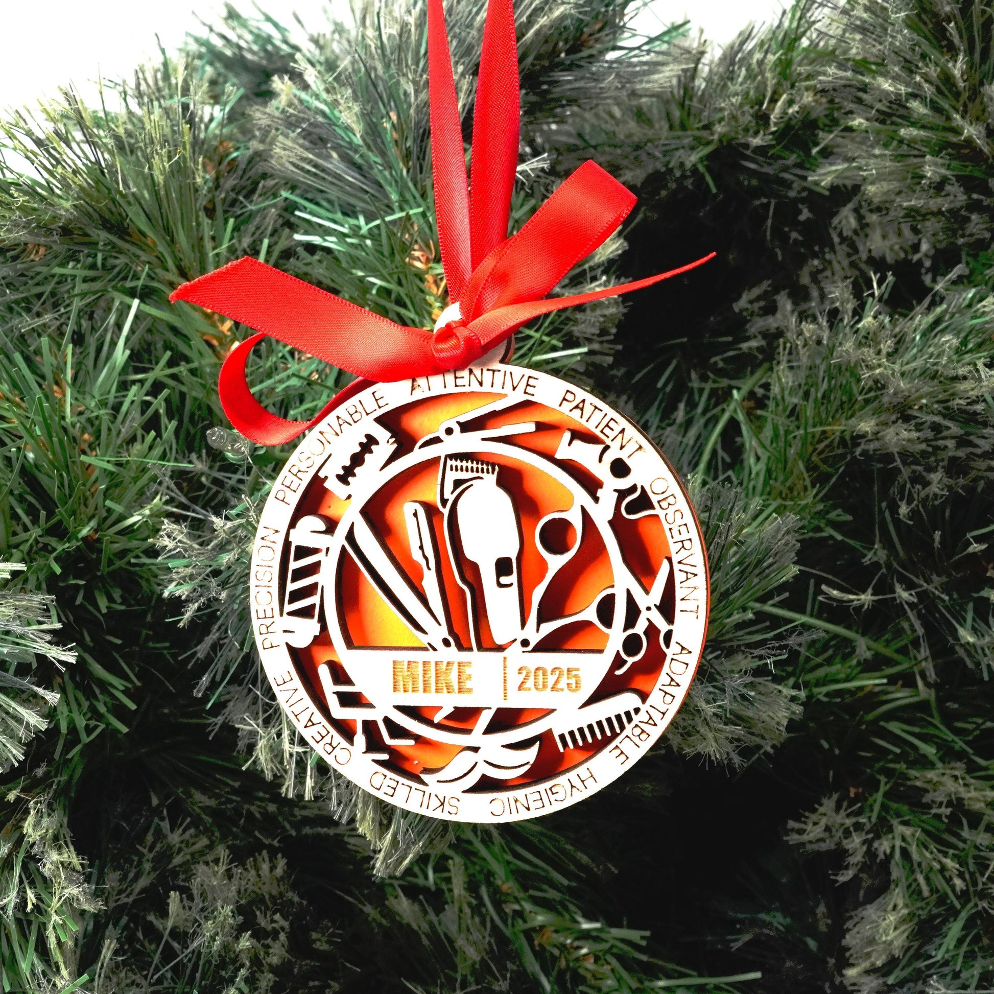 Personalized Hairdresser Christmas Ornament – Gift for Hairdresser, Stylist, Barber - Personalized Holiday Ornament