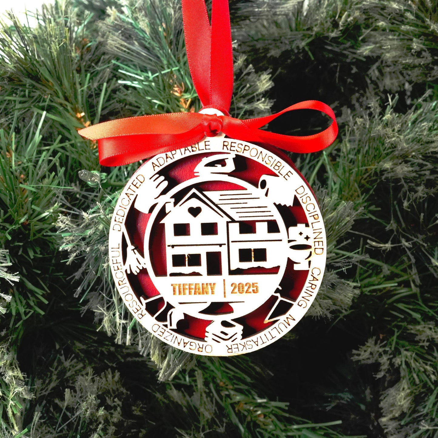 Personalized Homemaker Christmas Ornament – Gift for Homemaker, Stay-At-Home Parent, Caregiver, House Cleaner - Personalized Holiday Ornament