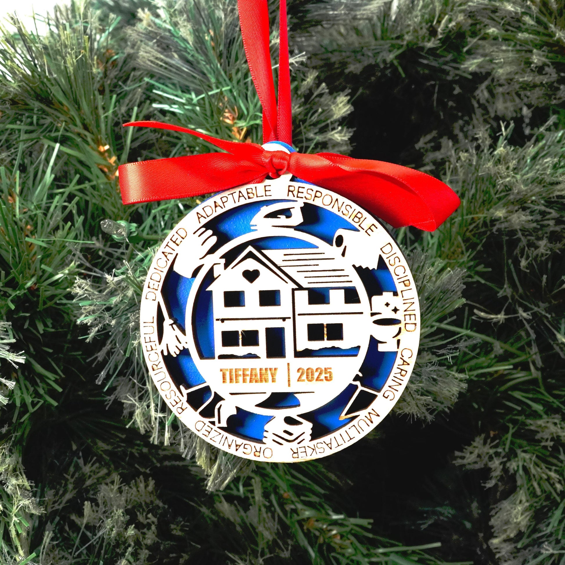 Personalized Homemaker Christmas Ornament – Gift for Homemaker, Stay-At-Home Parent, Caregiver, House Cleaner - Personalized Holiday Ornament