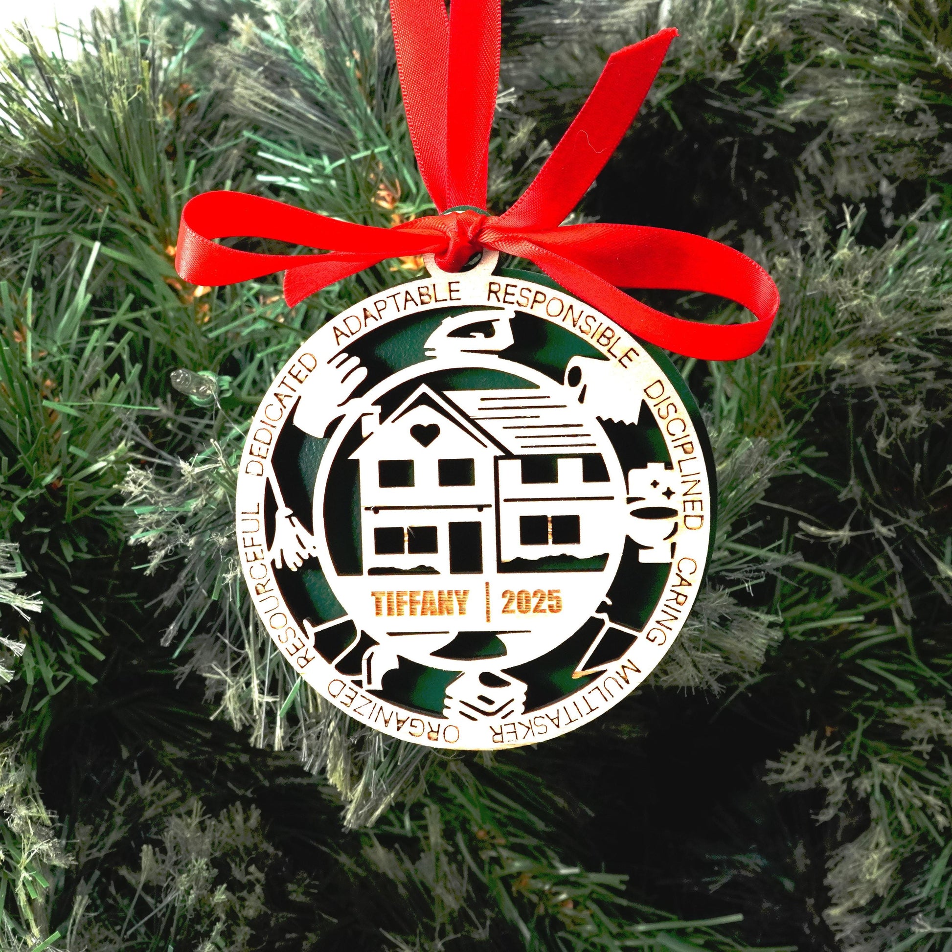 Personalized Homemaker Christmas Ornament – Gift for Homemaker, Stay-At-Home Parent, Caregiver, House Cleaner - Personalized Holiday Ornament