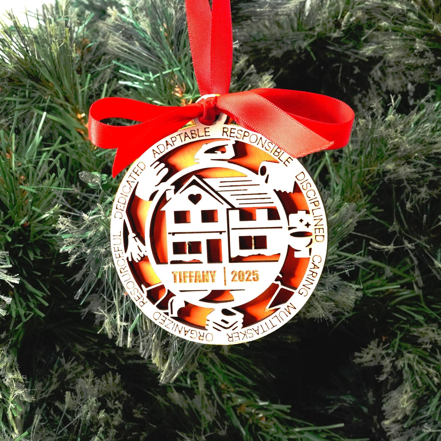 Personalized Homemaker Christmas Ornament – Gift for Homemaker, Stay-At-Home Parent, Caregiver, House Cleaner - Personalized Holiday Ornament