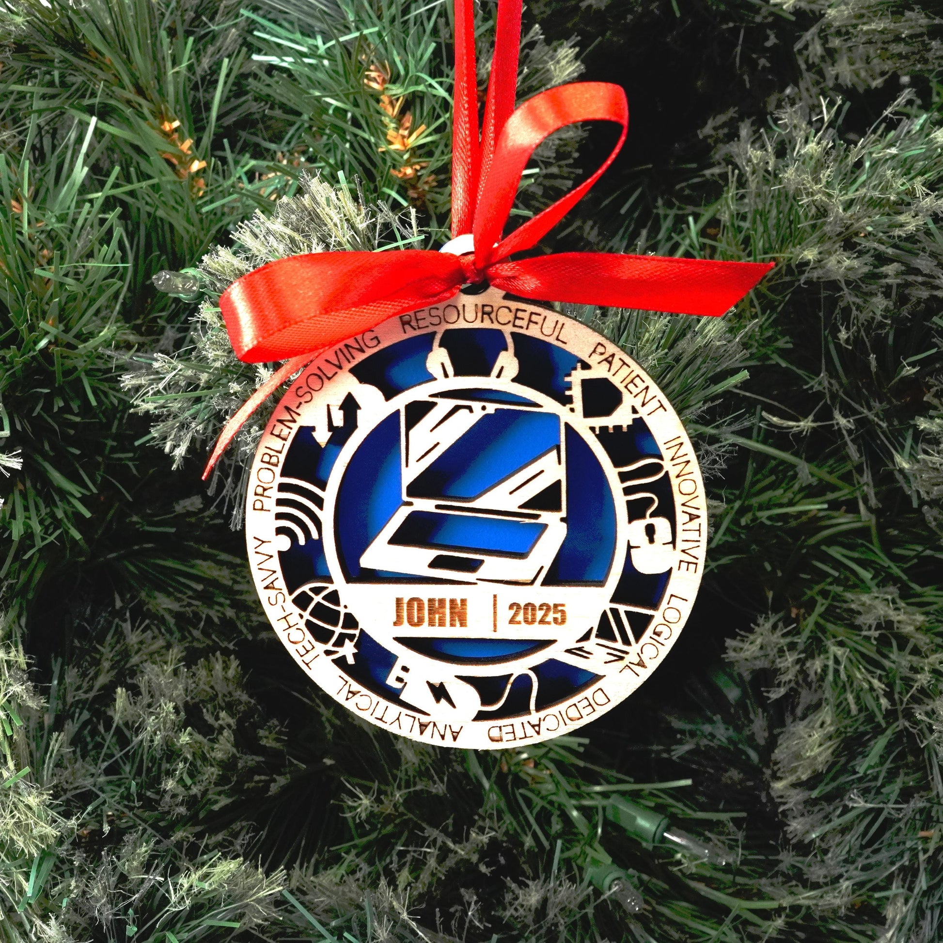 Personalized IT Christmas Ornament – Gift for IT, Programmer, Software Developer - Personalized Holiday Ornament