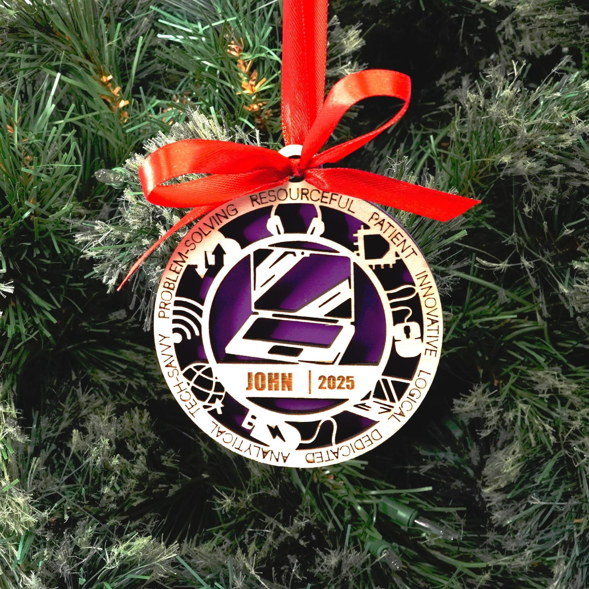 Personalized IT Christmas Ornament – Gift for IT, Programmer, Software Developer - Personalized Holiday Ornament