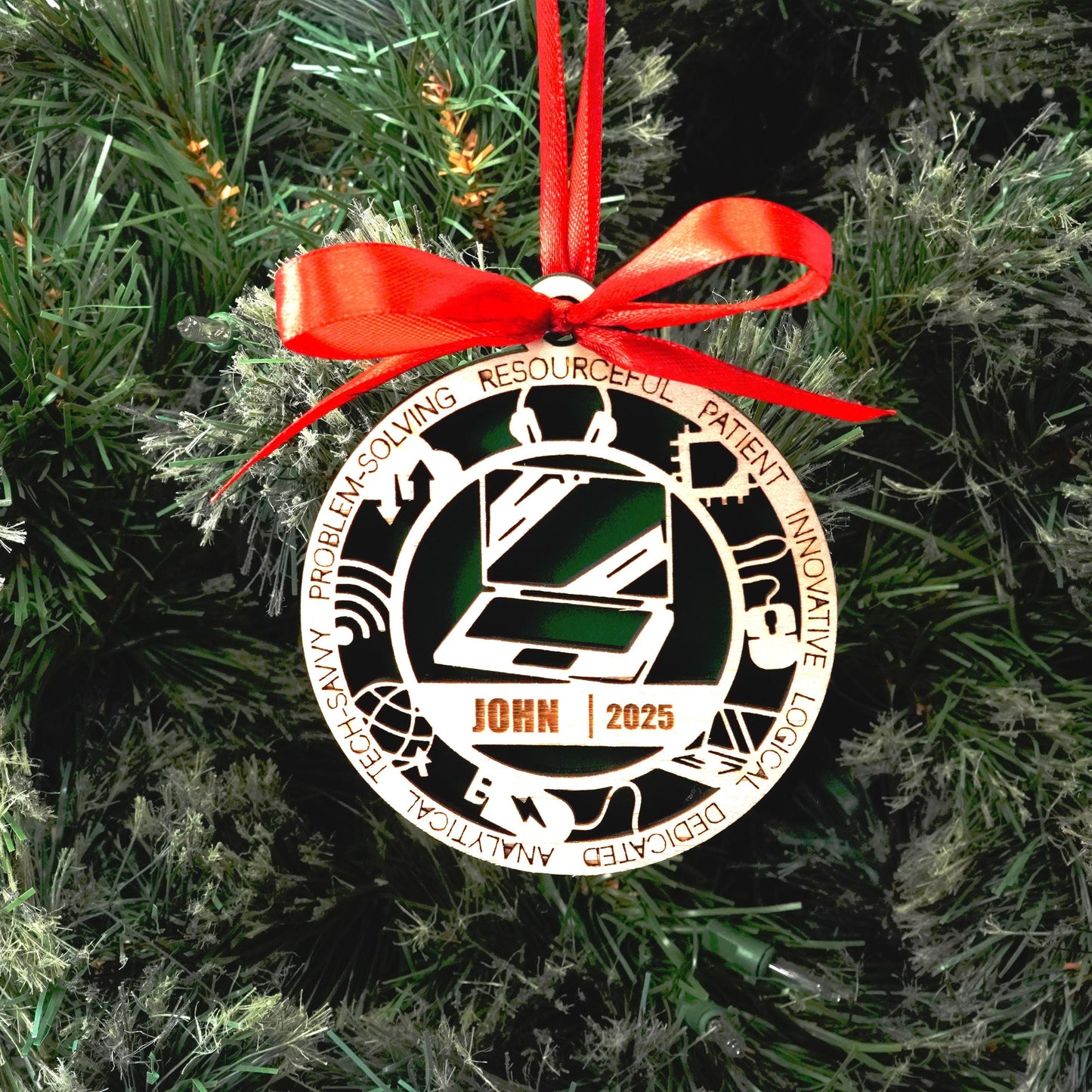 Personalized IT Christmas Ornament – Gift for IT, Programmer, Software Developer - Personalized Holiday Ornament