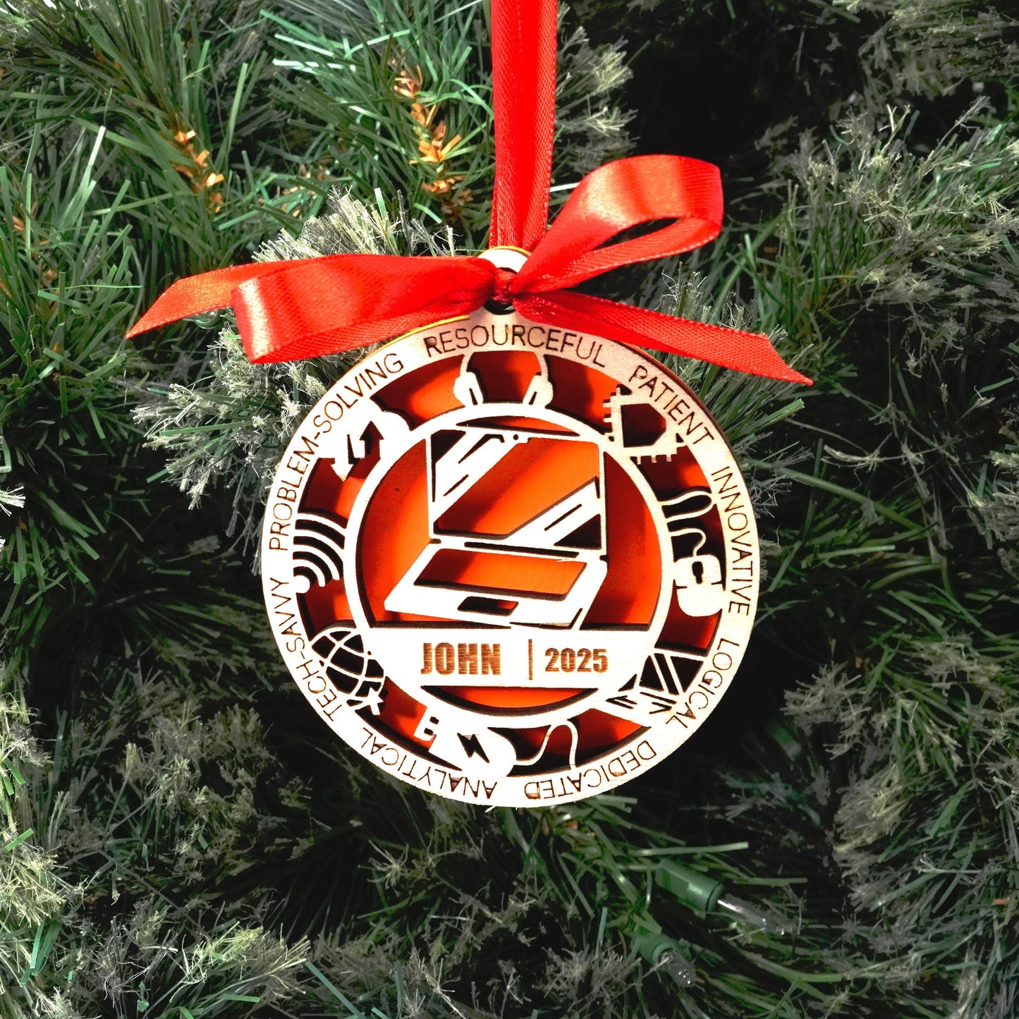 Personalized IT Christmas Ornament – Gift for IT, Programmer, Software Developer - Personalized Holiday Ornament