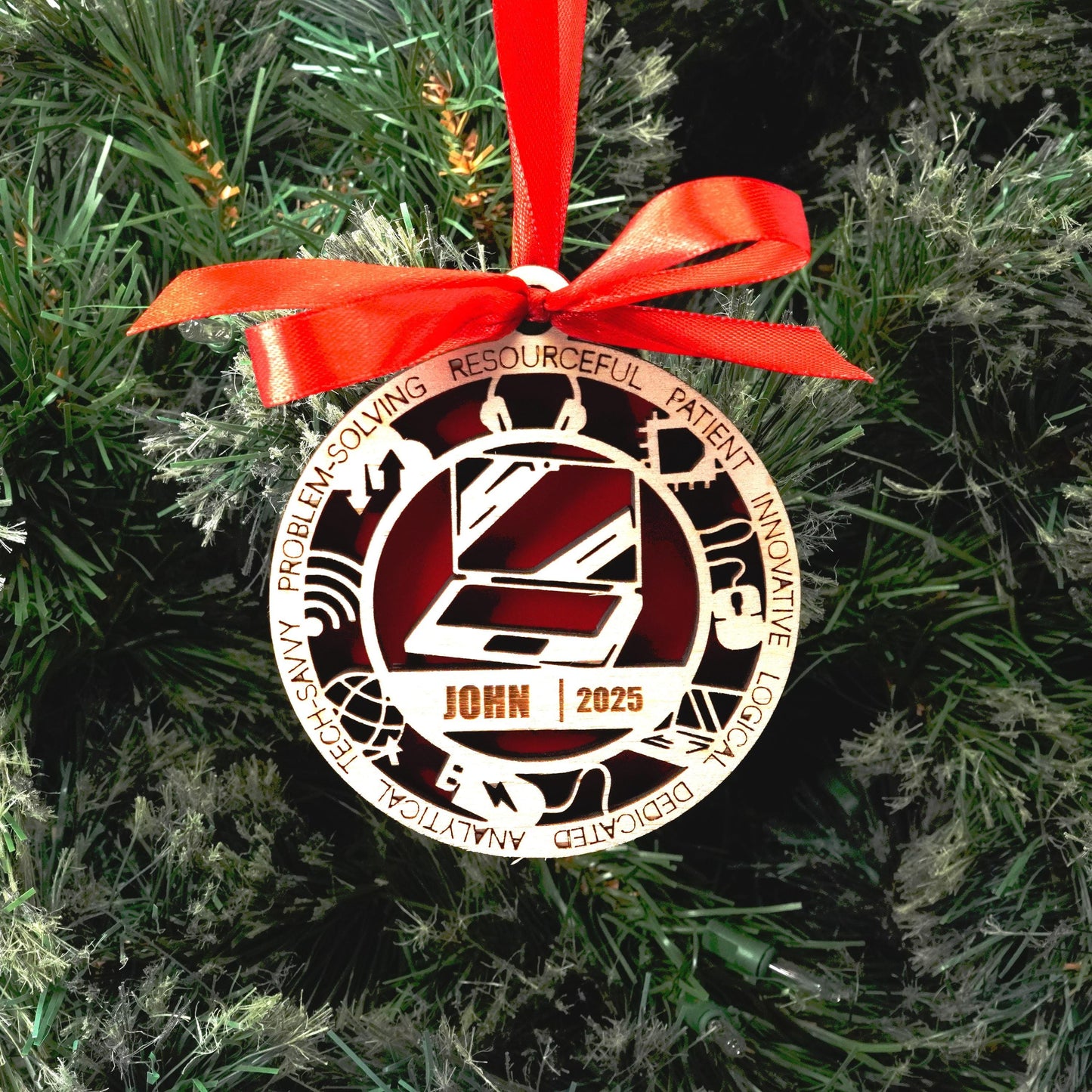 Personalized IT Christmas Ornament – Gift for IT, Programmer, Software Developer - Personalized Holiday Ornament
