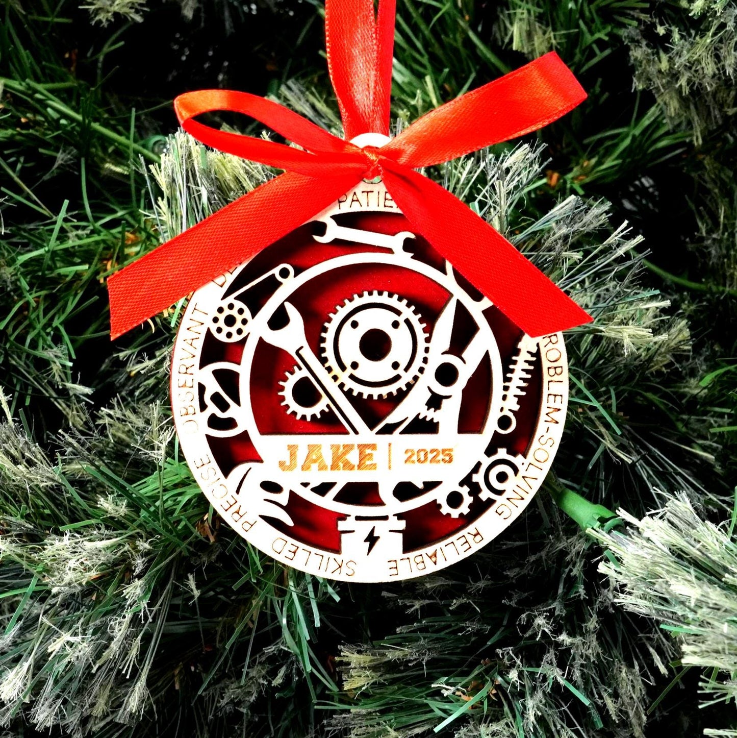 Personalized Mechanic Christmas Ornament – Gift for Mechanic, Auto Technician, Diesel Mechanic, Mechanical Engineer - Personalized Holiday Ornament