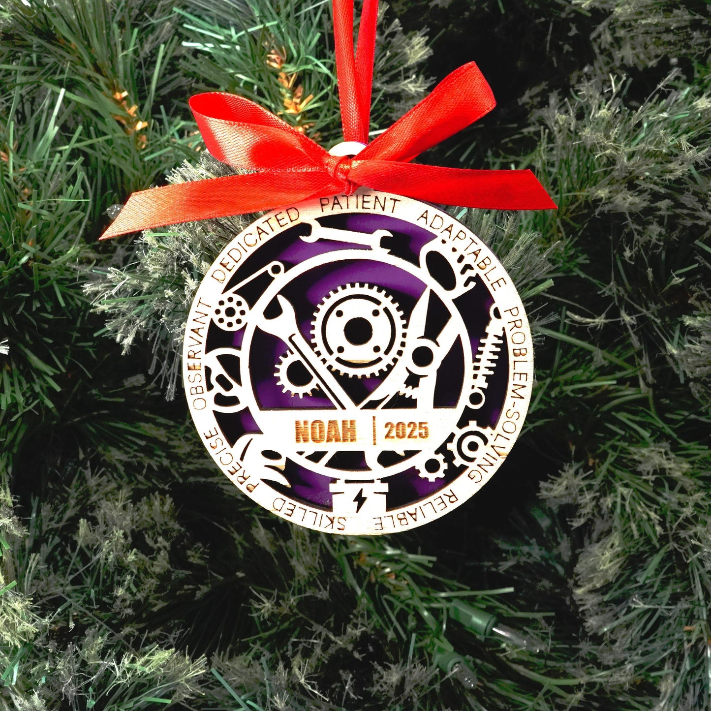 Personalized Mechanic Christmas Ornament – Gift for Mechanic, Auto Technician, Diesel Mechanic, Mechanical Engineer - Personalized Holiday Ornament