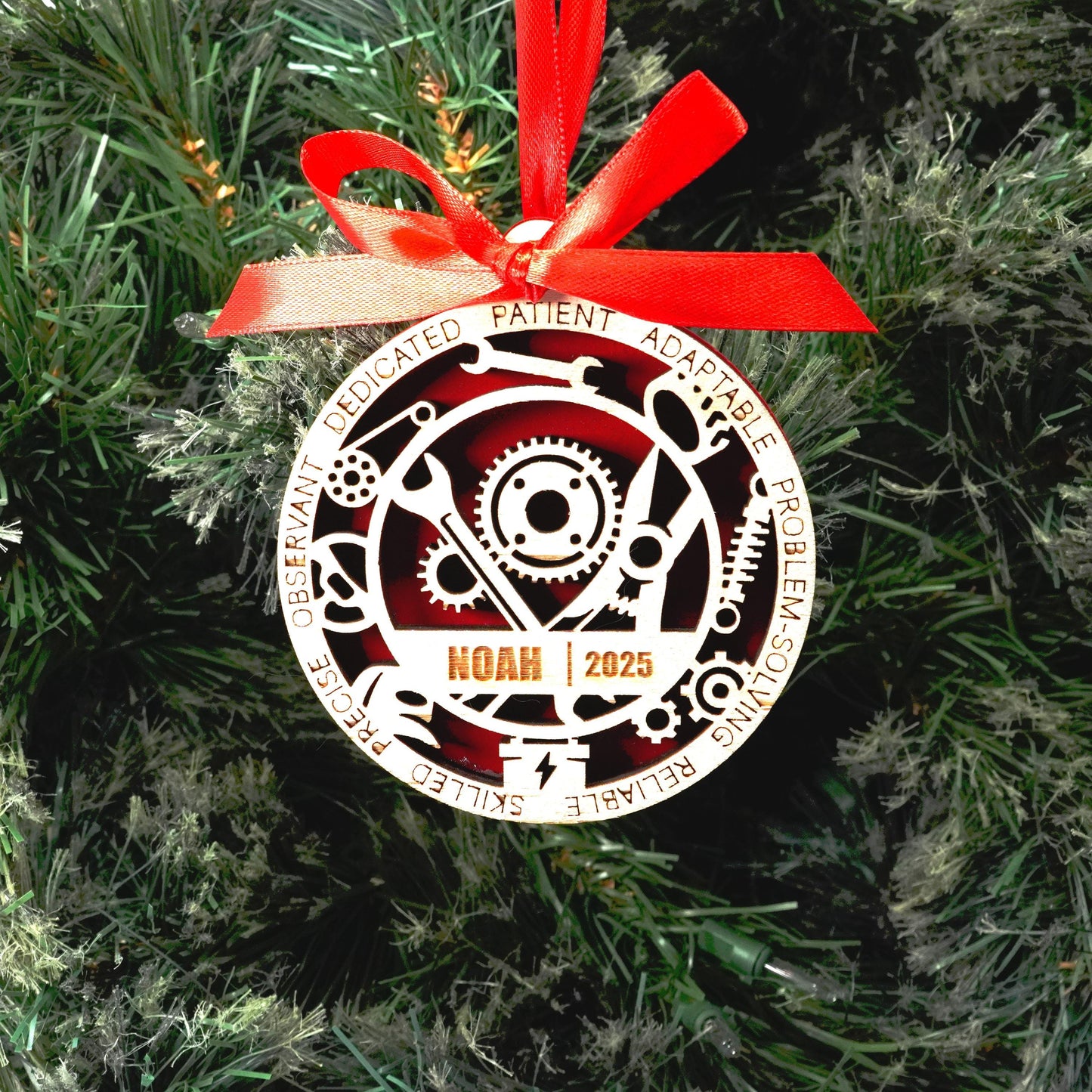 Personalized Mechanic Christmas Ornament – Gift for Mechanic, Auto Technician, Diesel Mechanic, Mechanical Engineer - Personalized Holiday Ornament