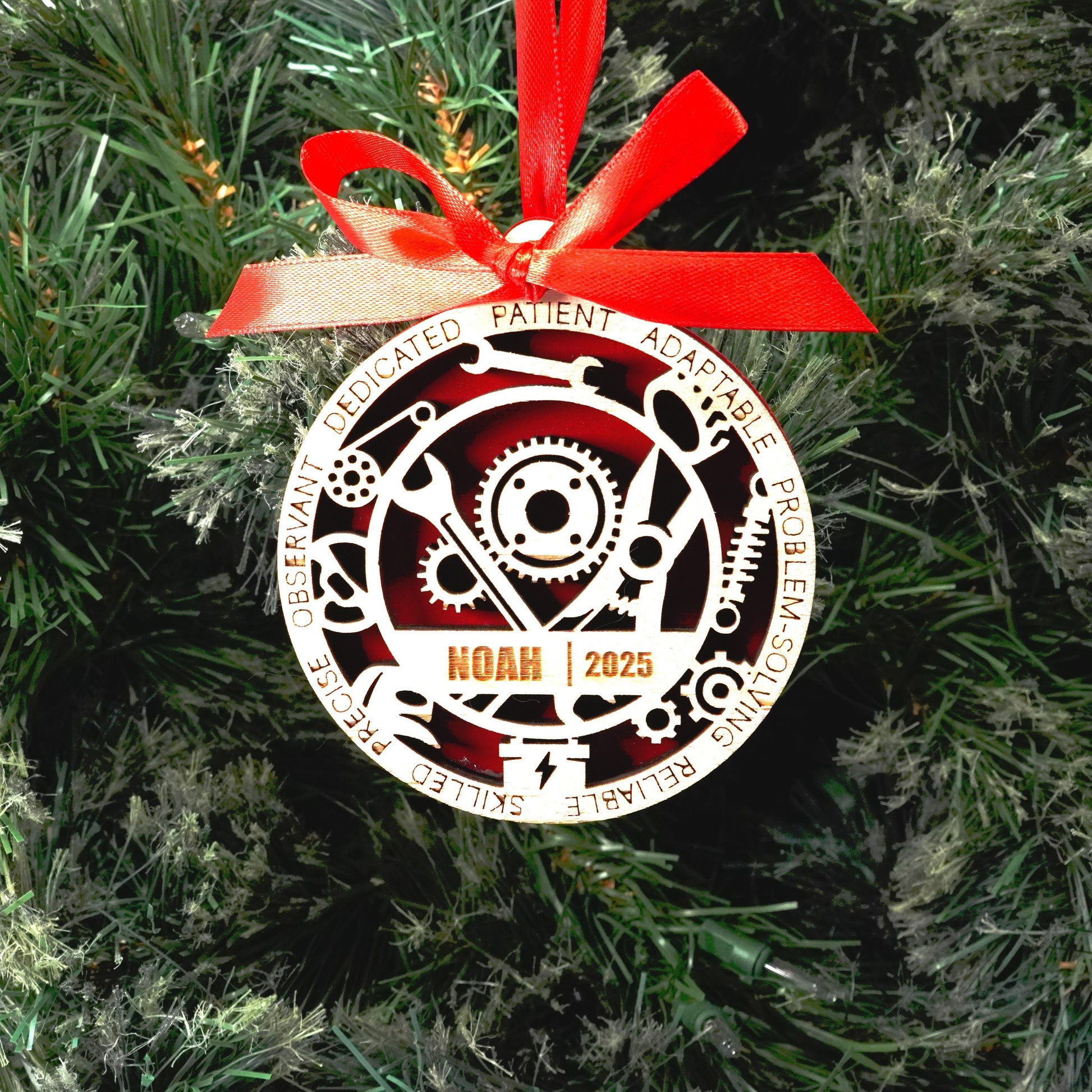 Personalized Mechanic Christmas Ornament – Gift for Mechanic, Auto Technician, Diesel Mechanic, Mechanical Engineer - Personalized Holiday Ornament