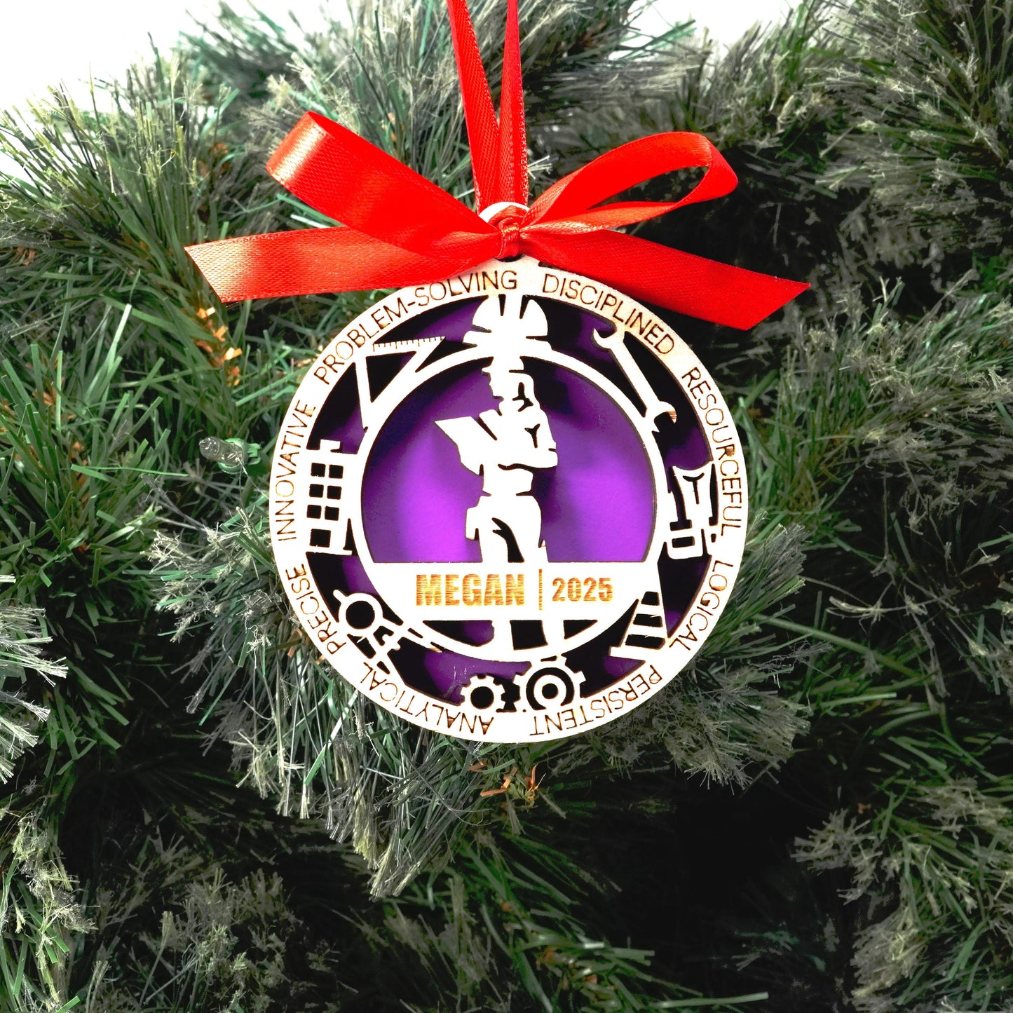 Personalized Engineer Christmas Ornament – Gift for Female Engineer or Architect, Designer - Personalized Holiday Ornament