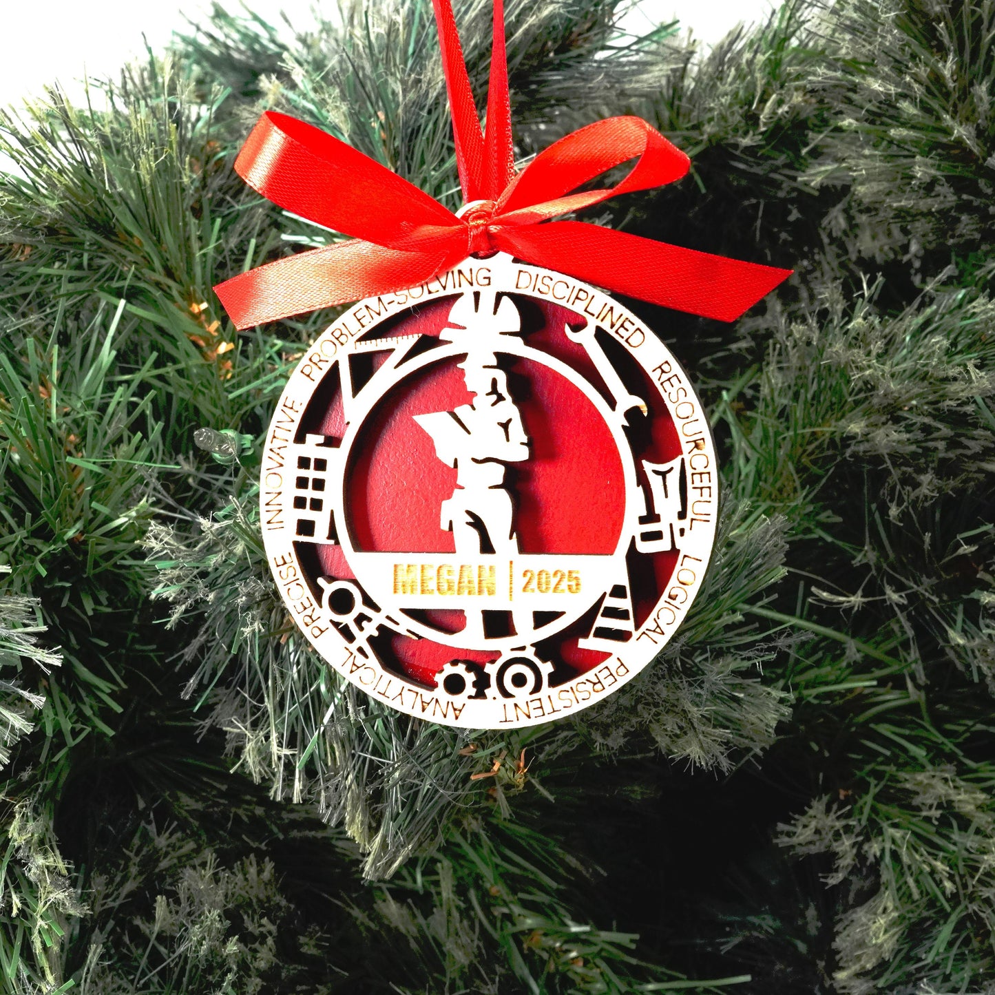 Personalized Engineer Christmas Ornament – Gift for Female Engineer or Architect, Designer - Personalized Holiday Ornament