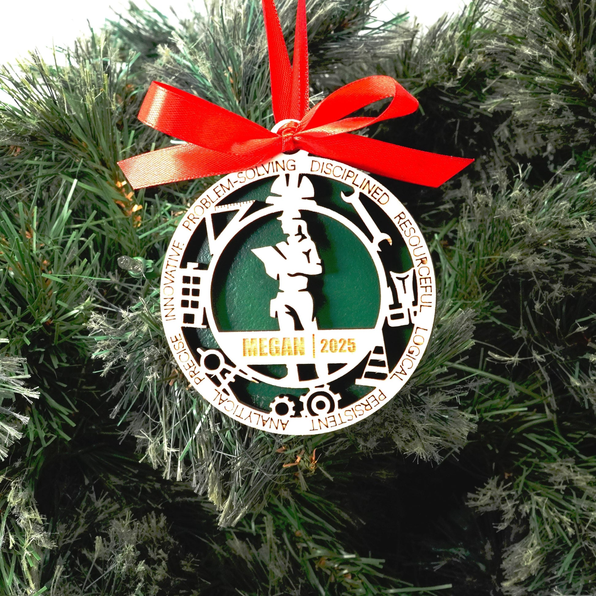 Personalized Engineer Christmas Ornament – Gift for Female Engineer or Architect, Designer - Personalized Holiday Ornament